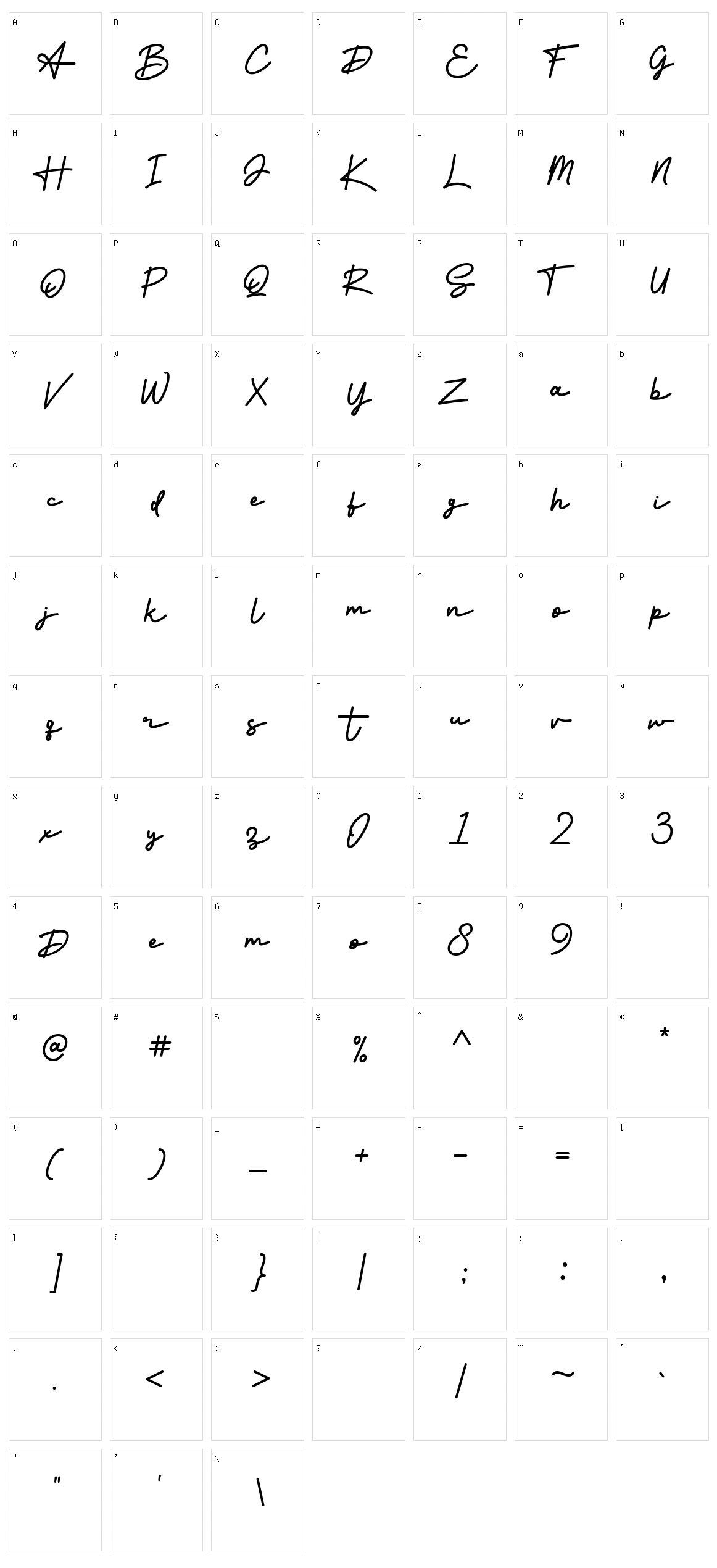 Sinteniku Character Set