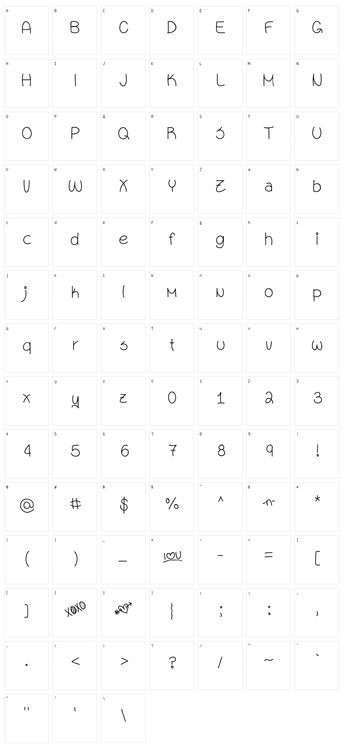Sixteen Character Set