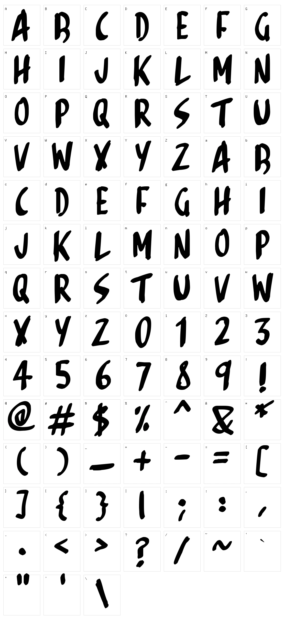 Sketchalot Character Set