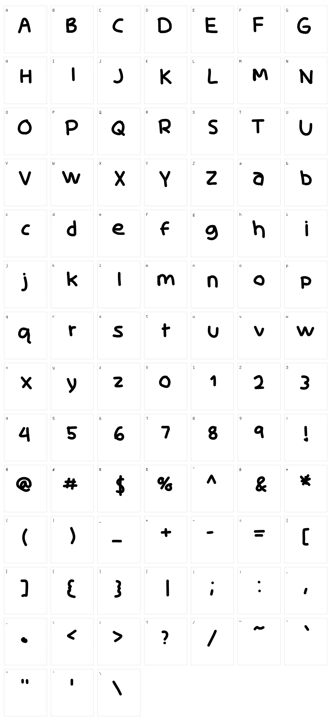 Skidoo Character Set