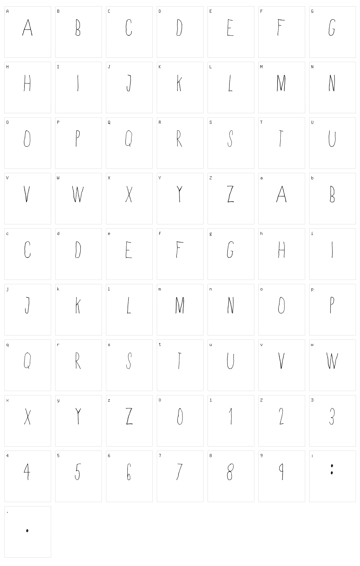 Skinny Character Set
