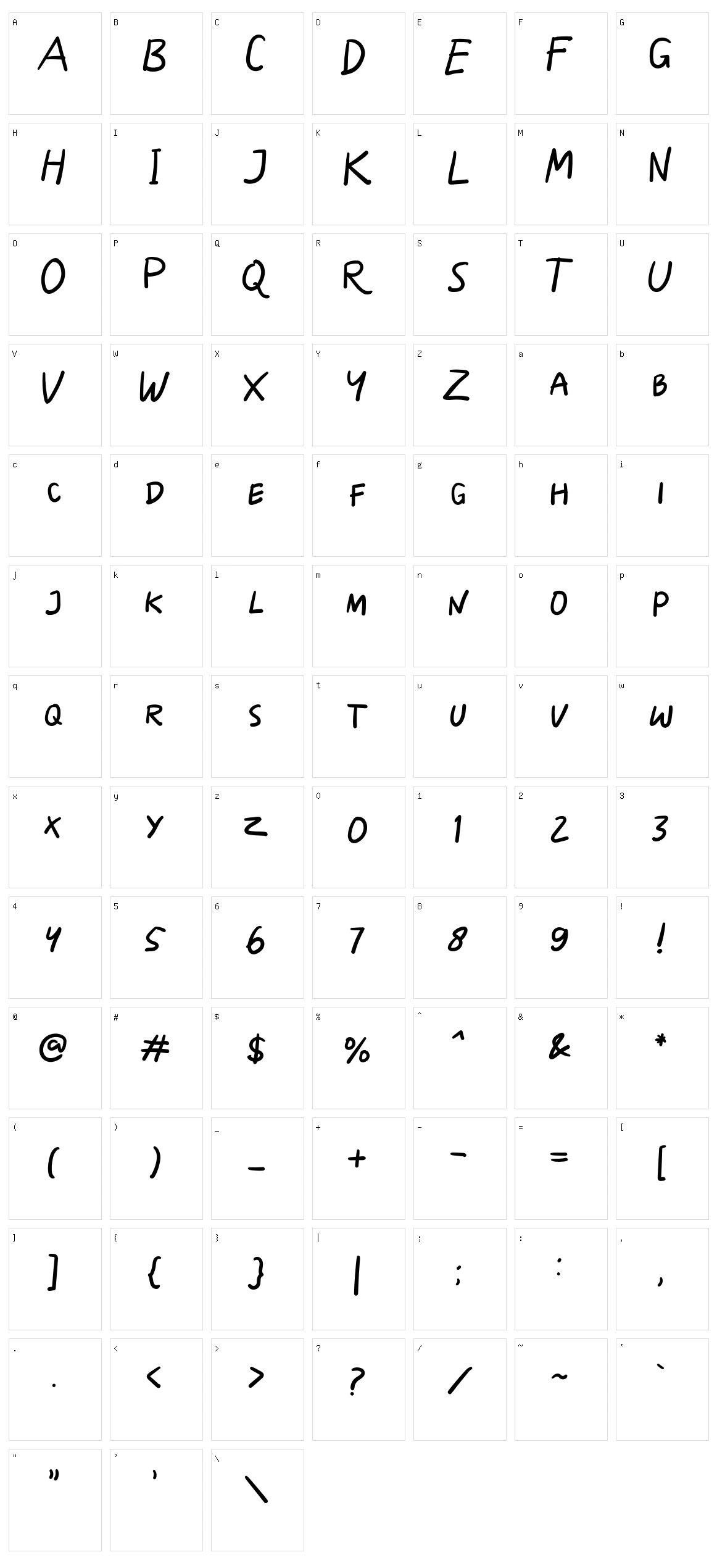 Skizzle Character Set