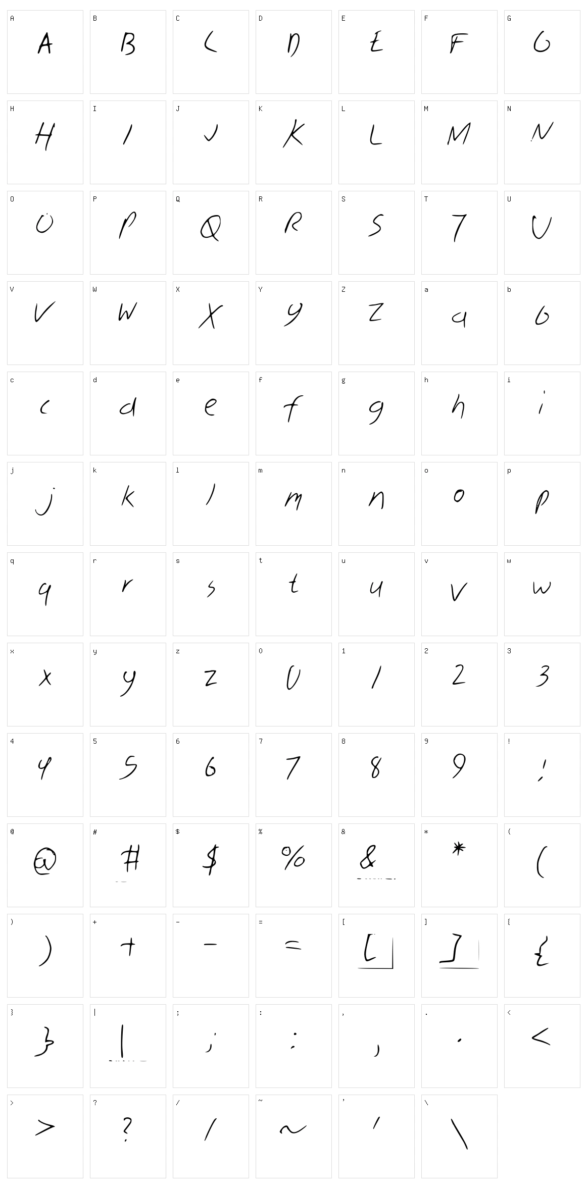 Skribal Character Set