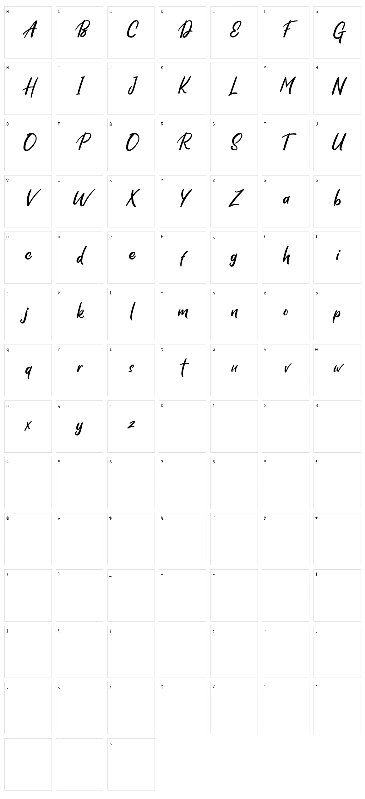 Skylight Character Set