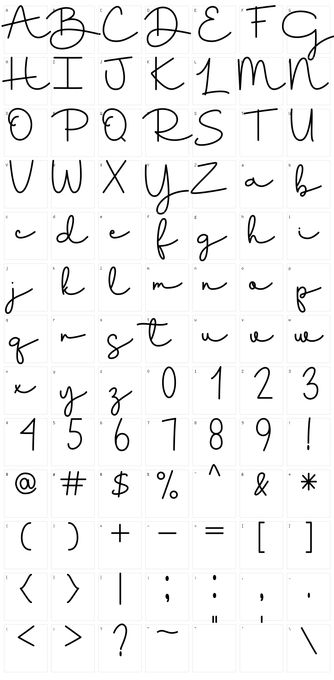 Sleeptight Display Character Set