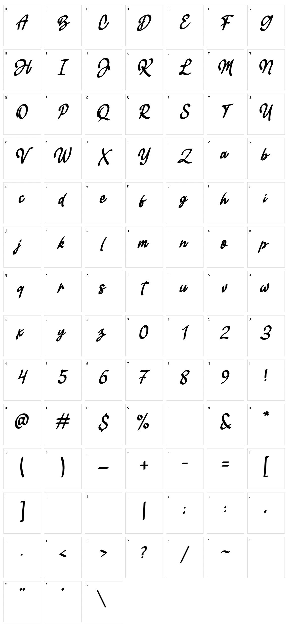 Slides Character Set