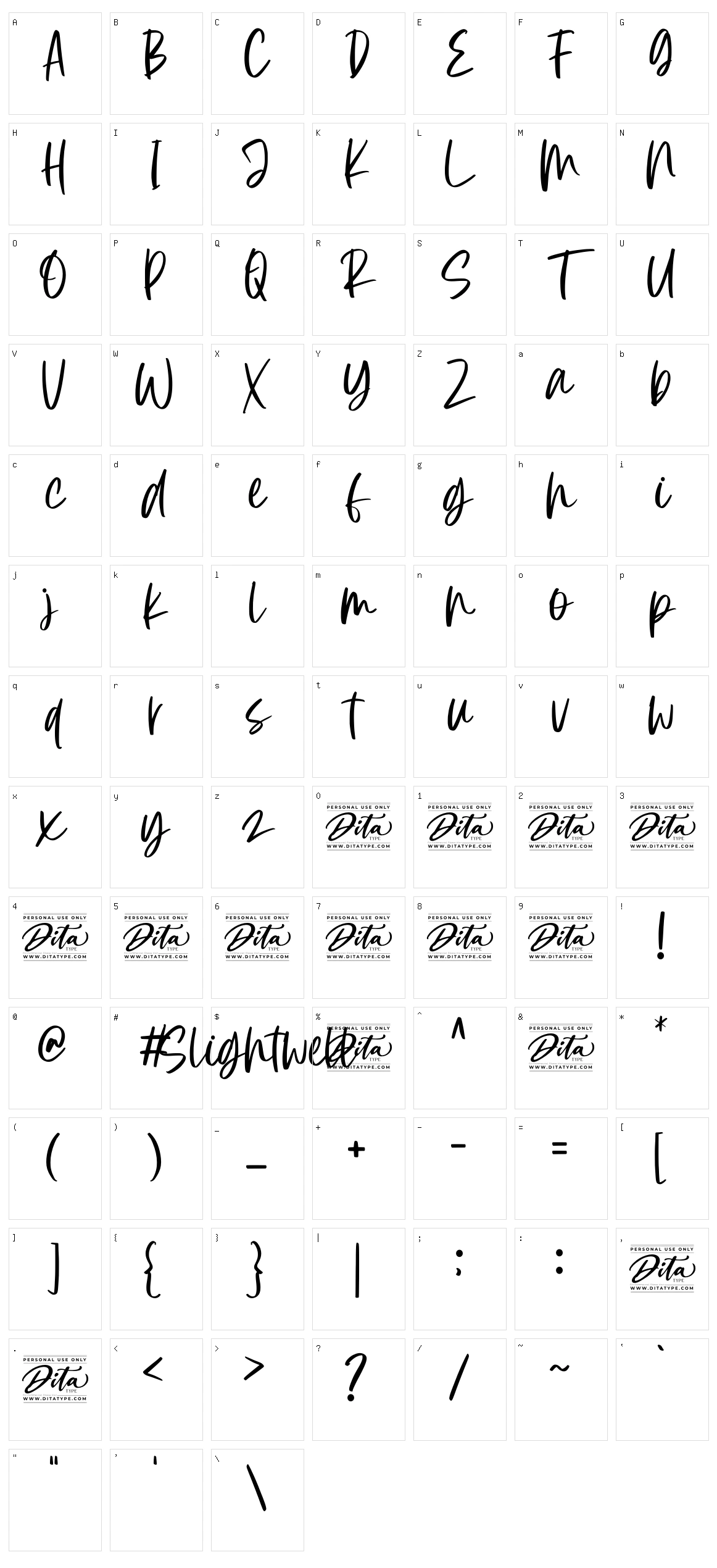 Slightwell Character Set