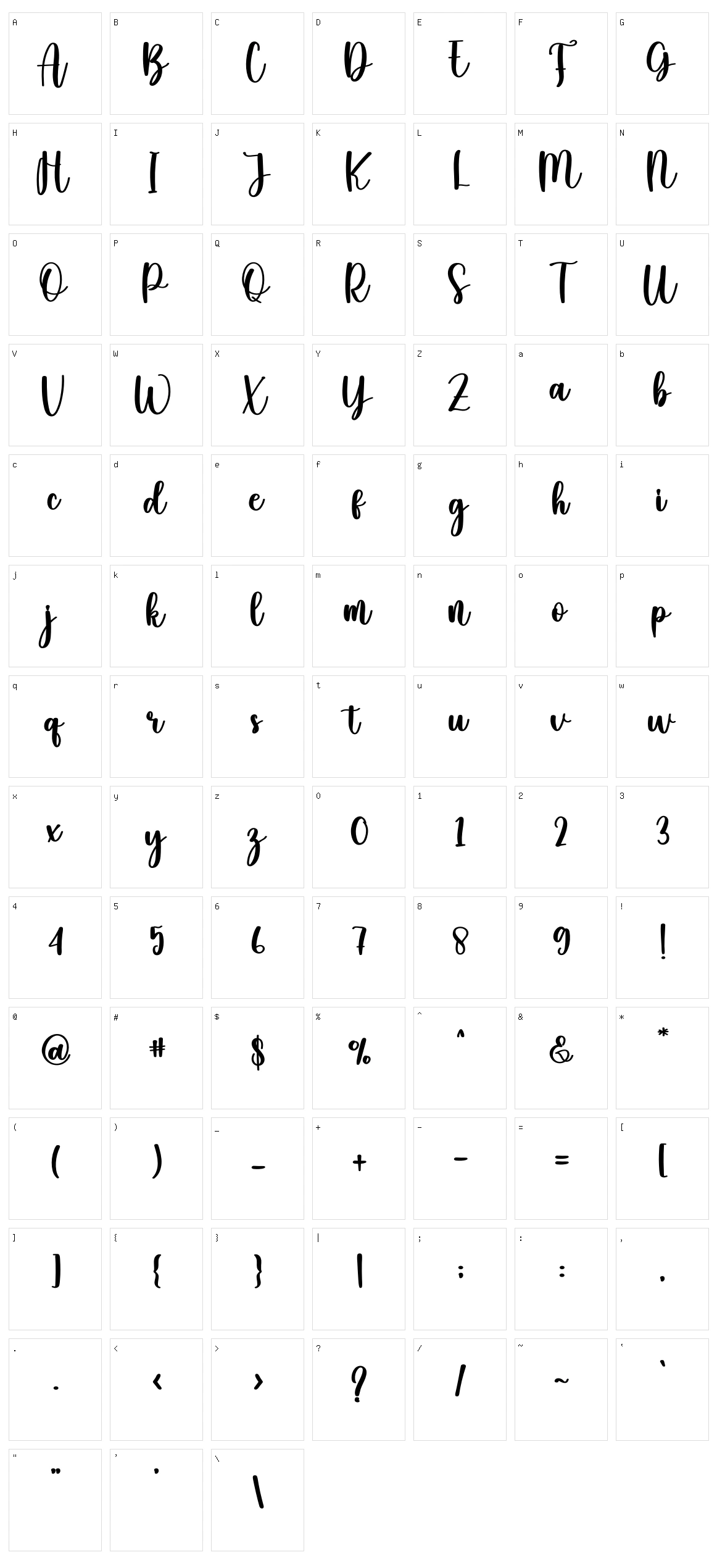 Slims Character Set