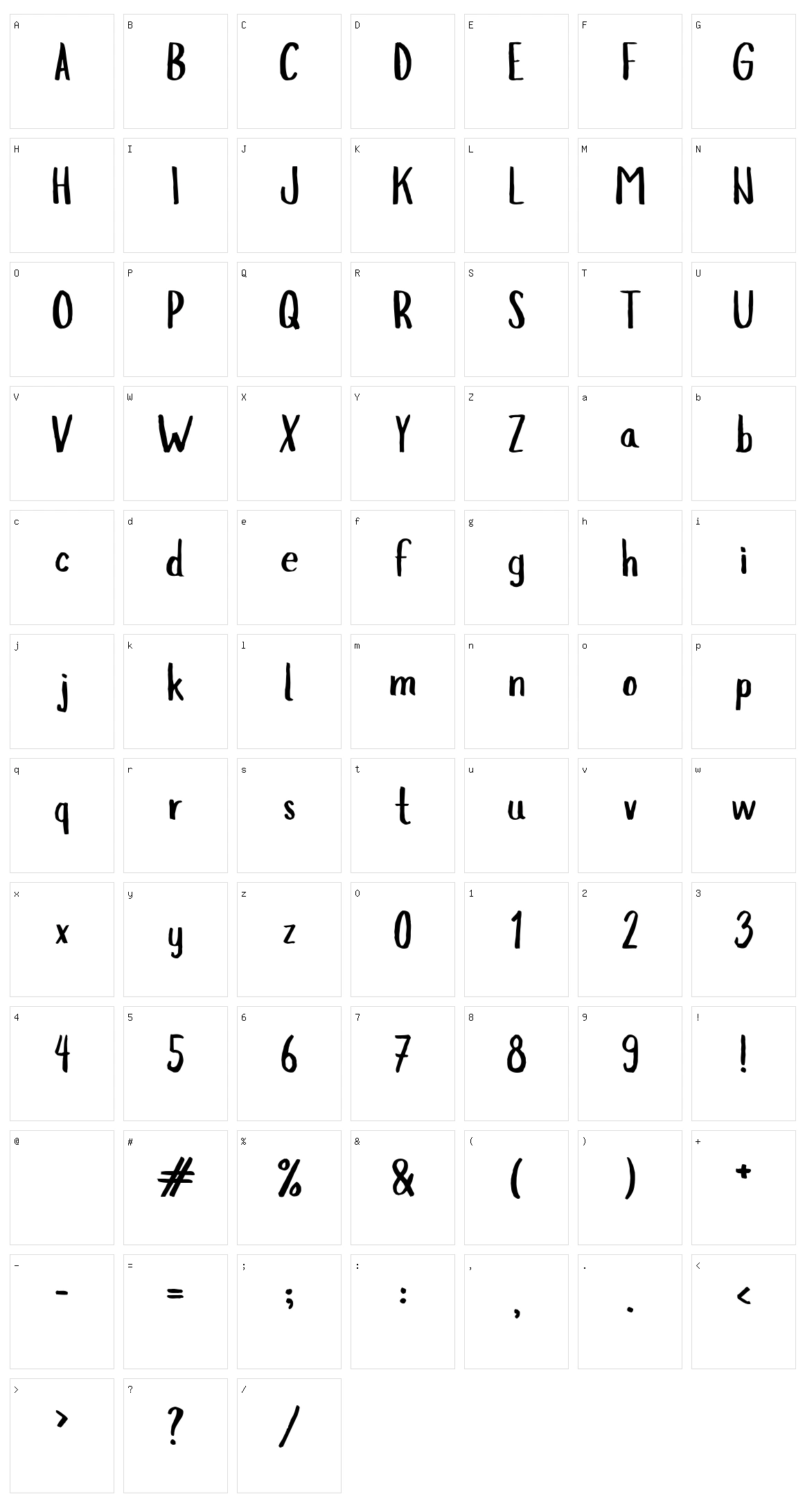 Slopes Character Set