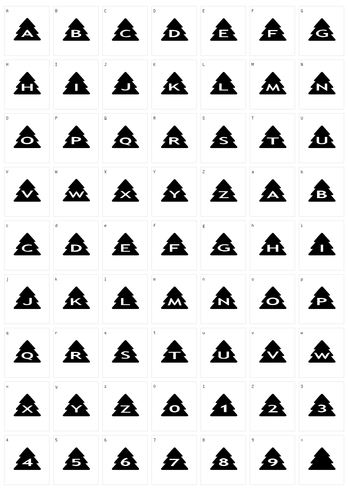 AlphaShapes Xmas Trees Character Set