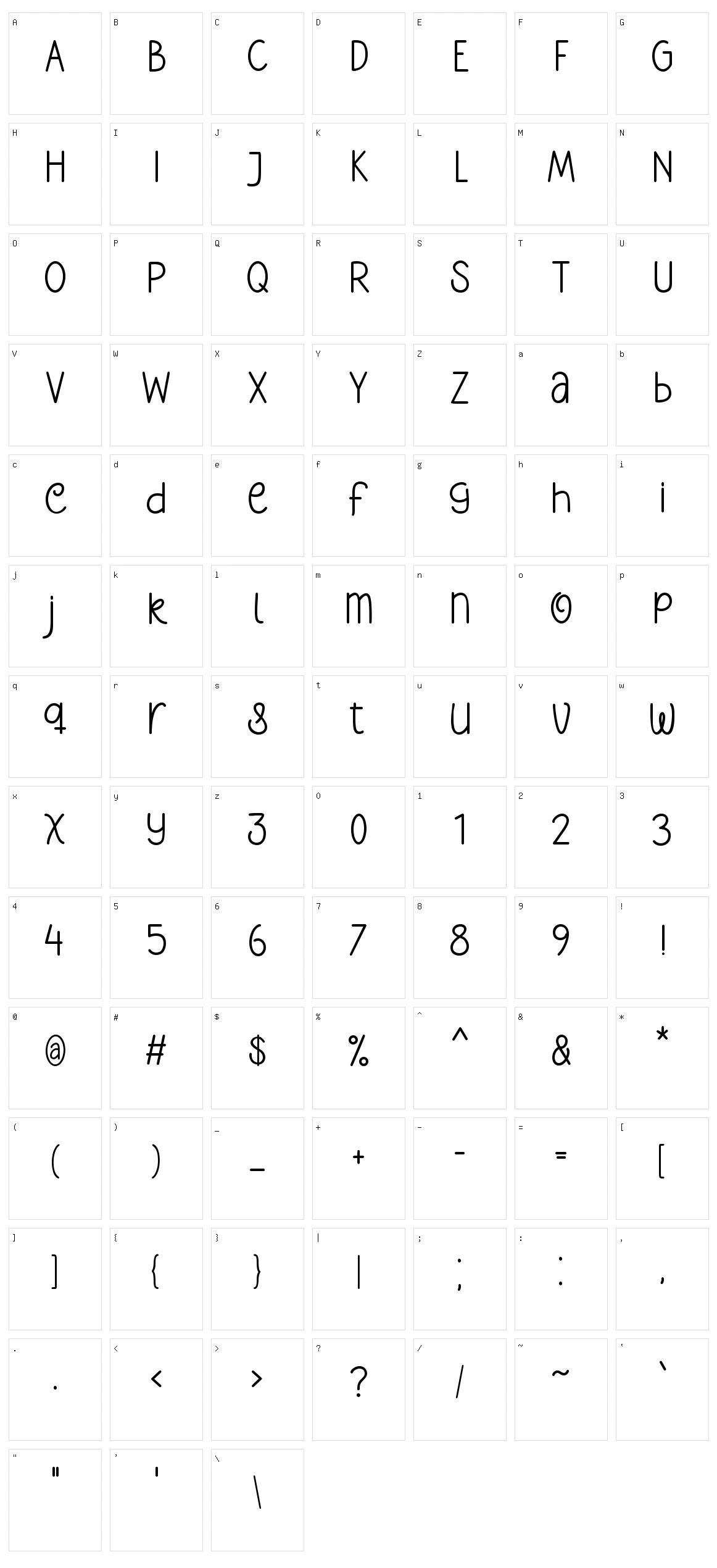 Slowly Lovely Script Character Set