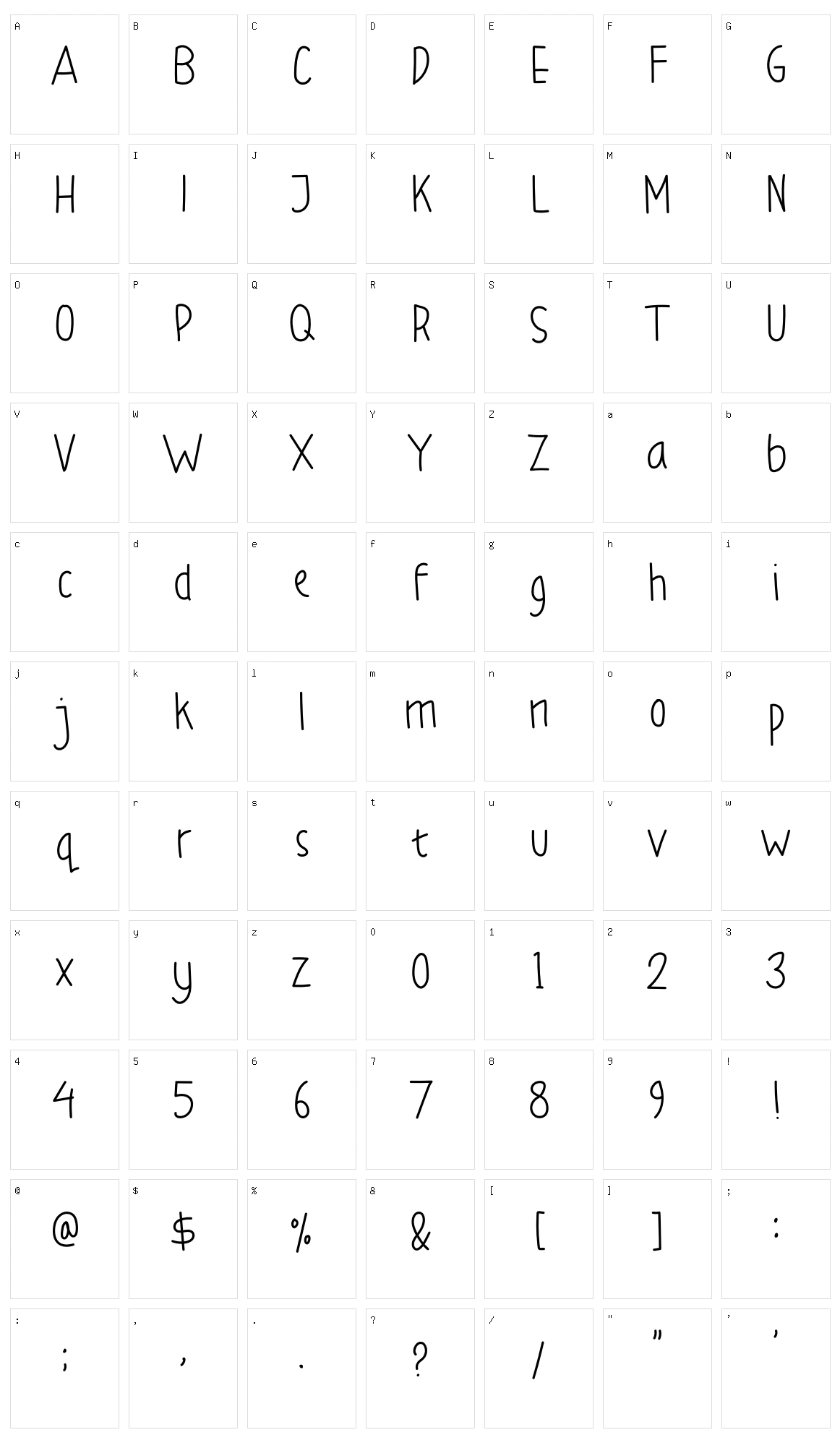 Small Handy Character Set