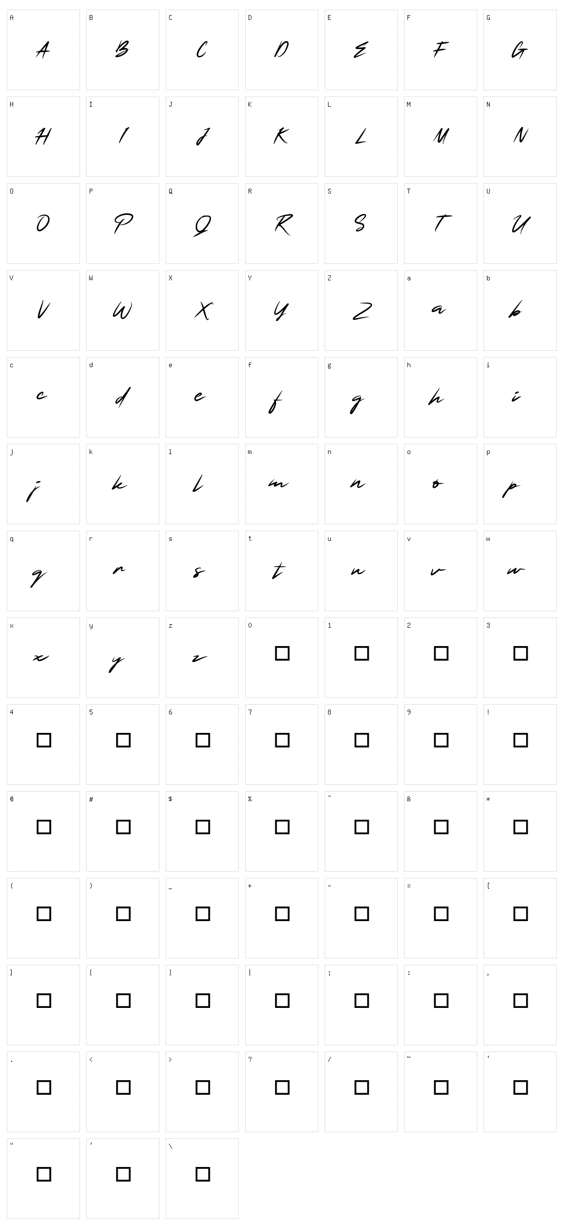 Smart Signature Character Set