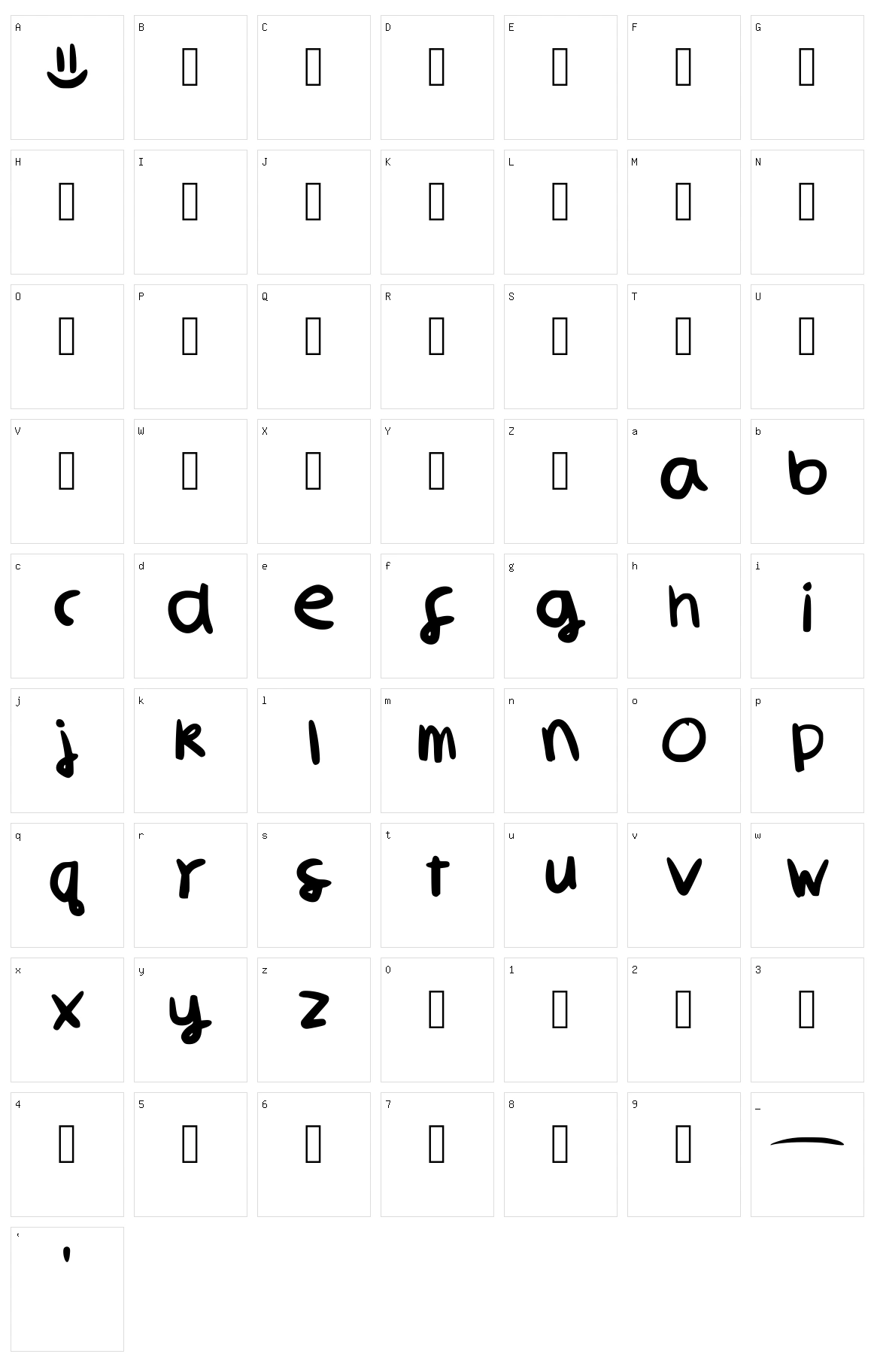 Smile Libre Character Set