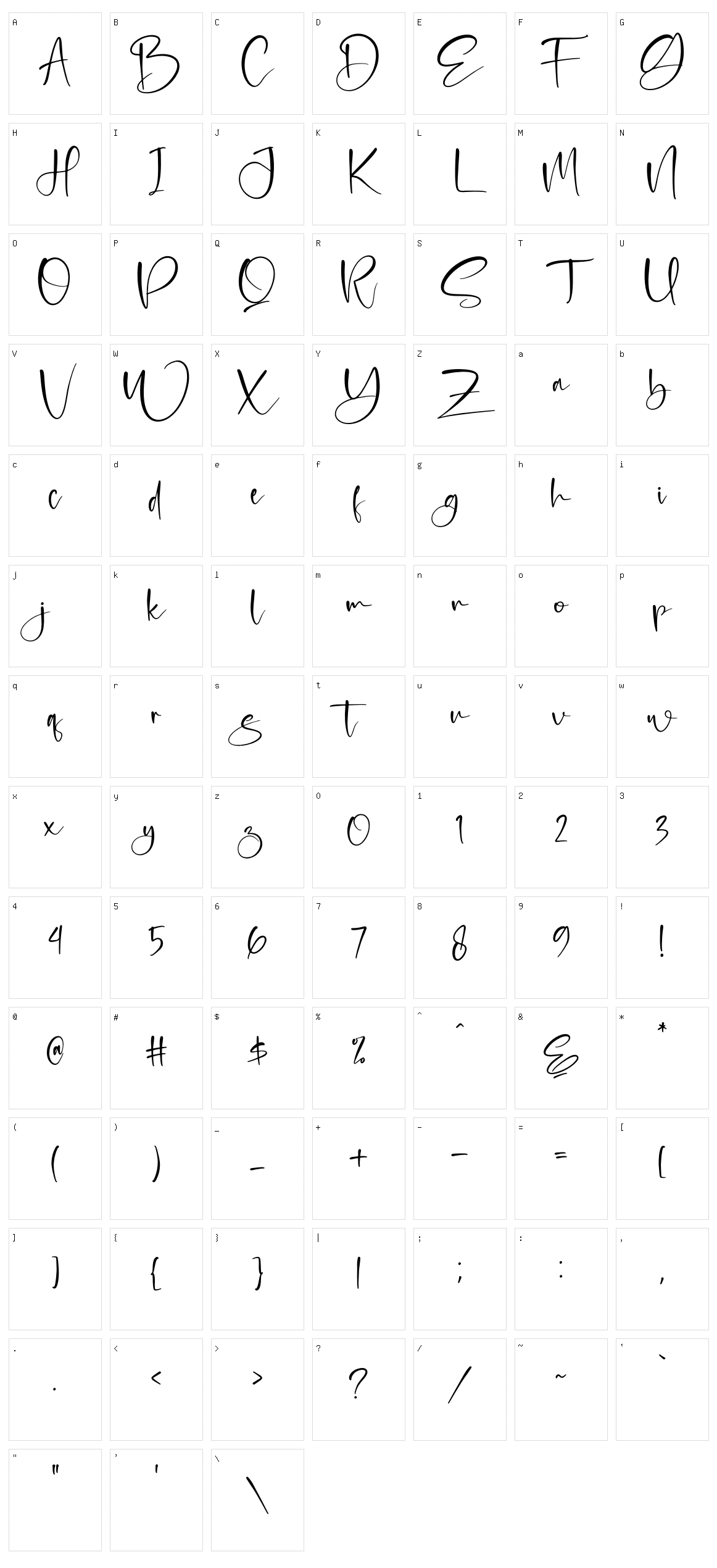 Smithasa Character Set
