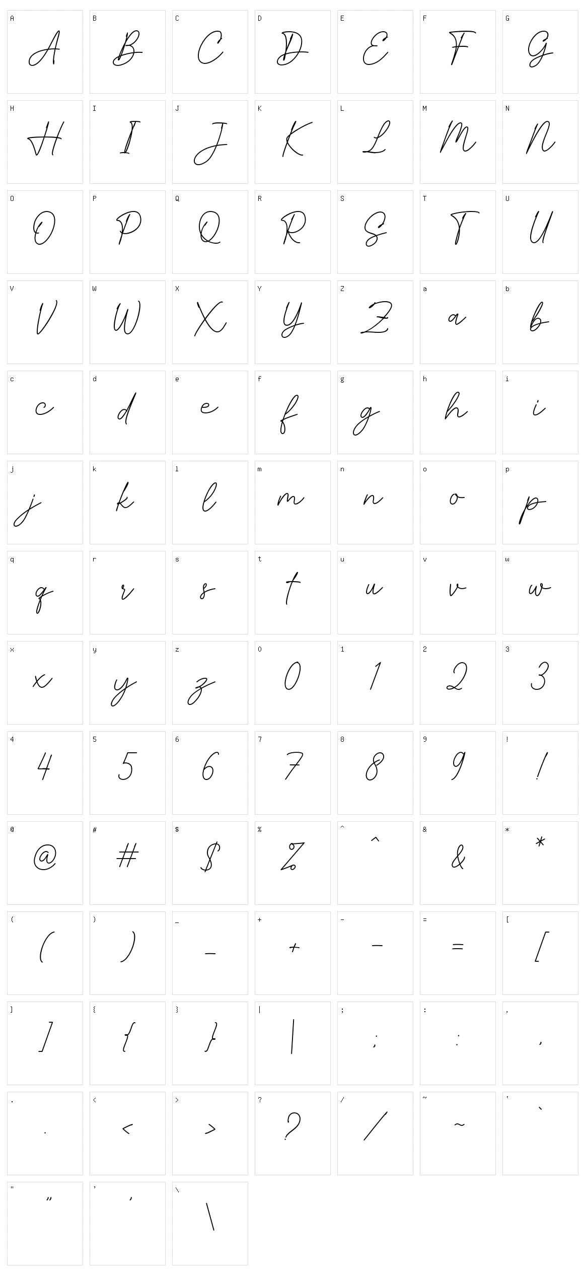 Smithrose Character Set
