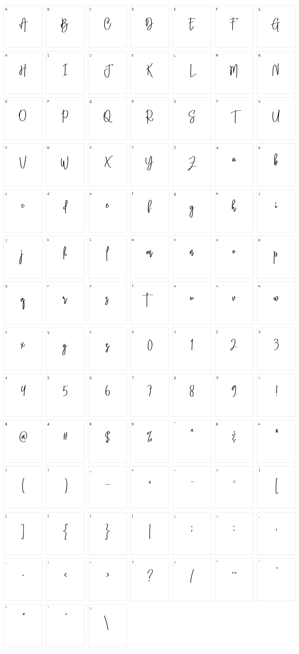 Smithson Character Set