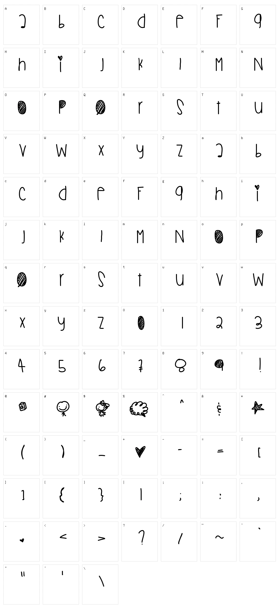 Smitten Over U Character Set