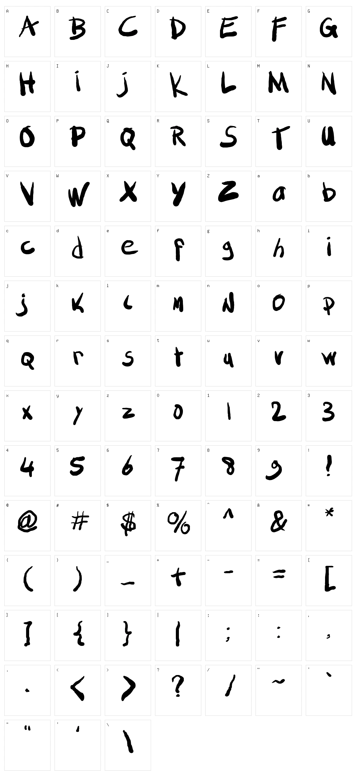 SML Fat Marker Character Set