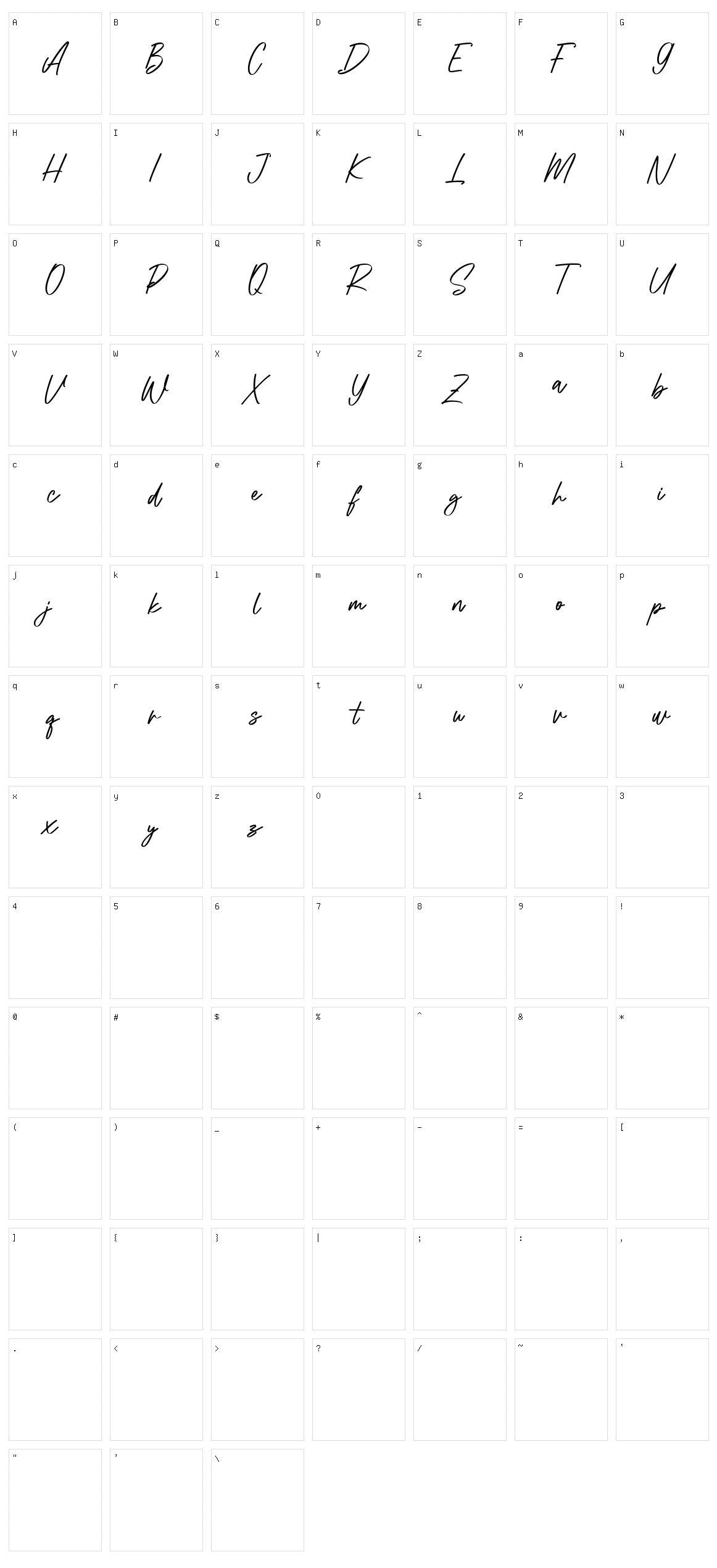 Smorebucklys Character Set