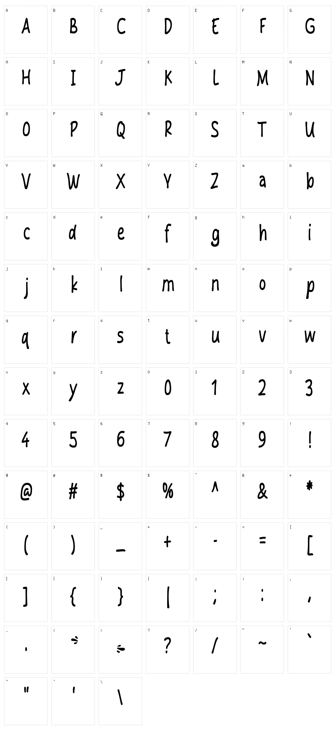 Sneakyo Character Set