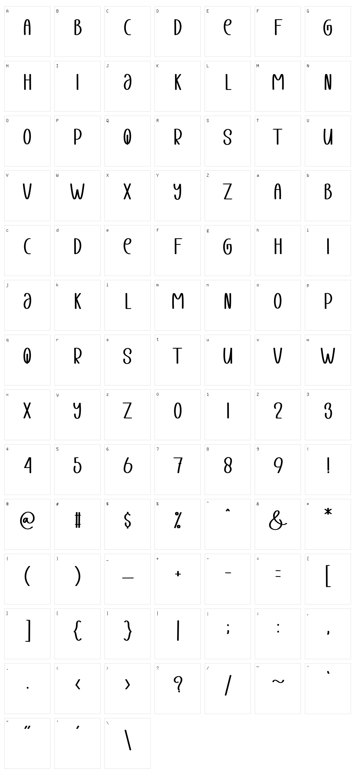 Snowfall Character Set