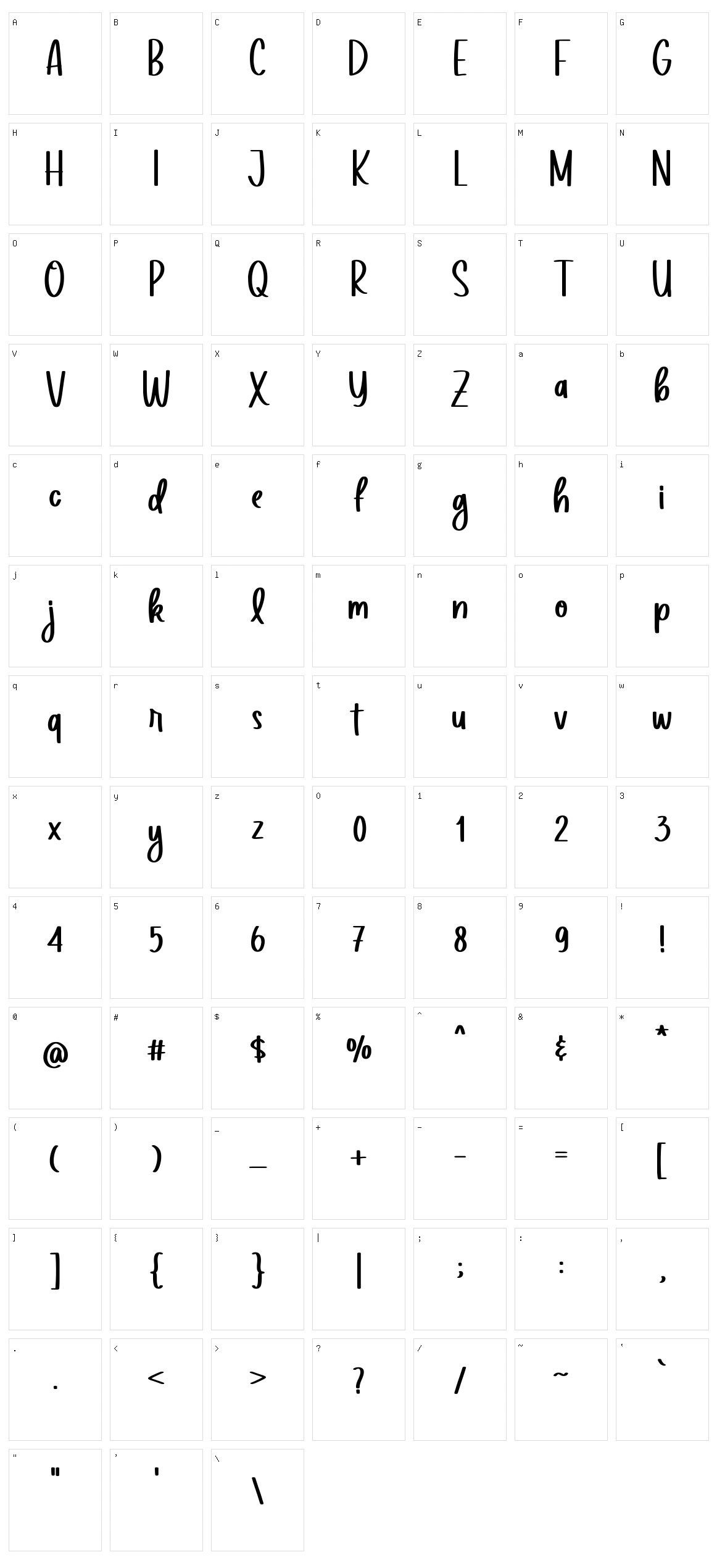 Social Melinda Character Set