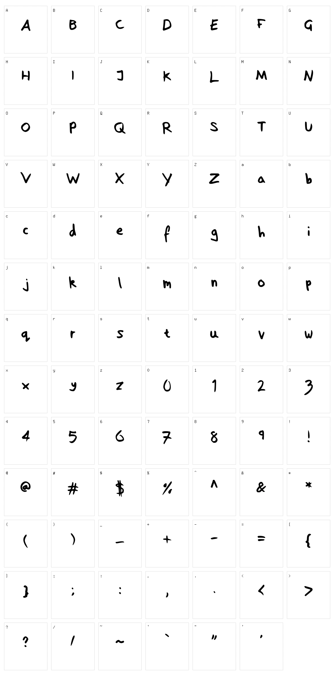 Sofia Handwritten Character Set