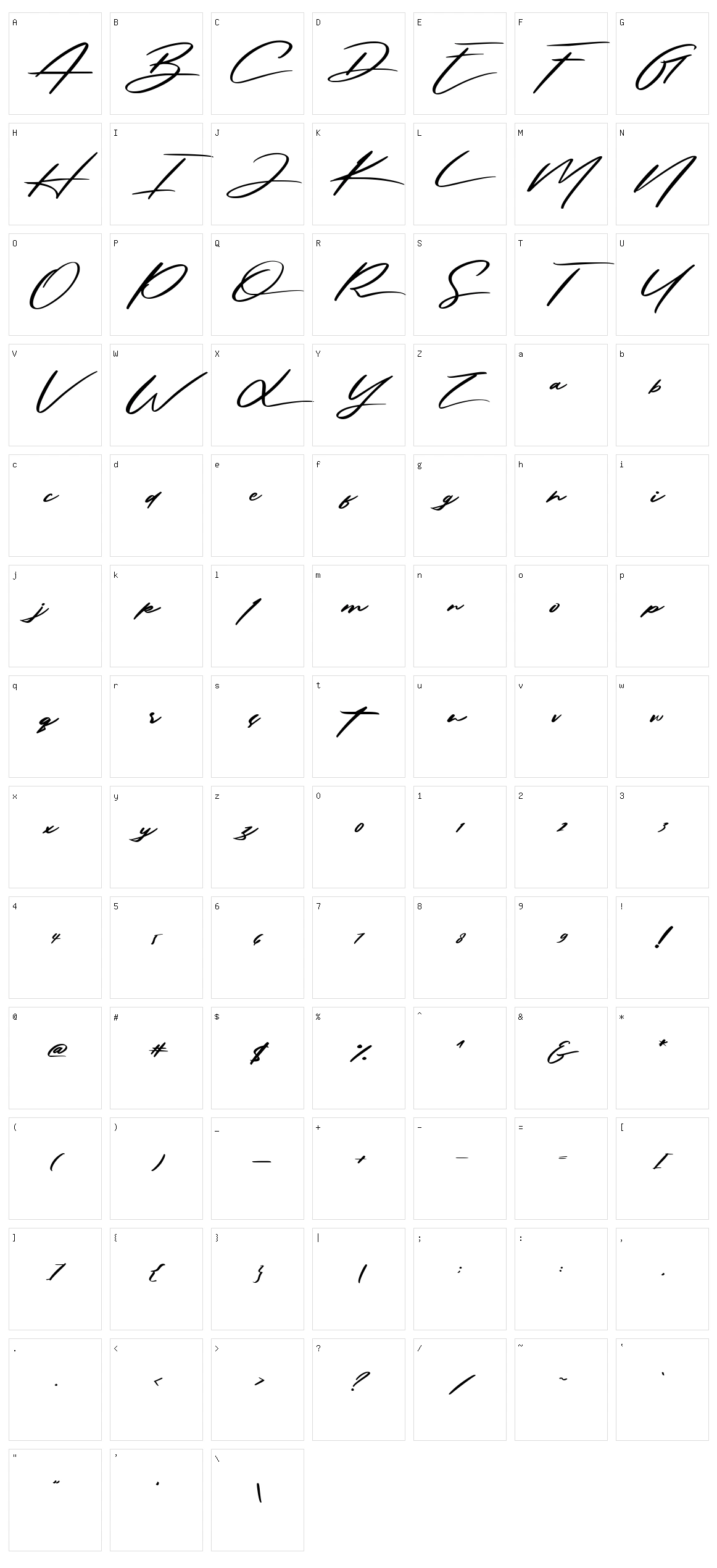 Solustion Character Set