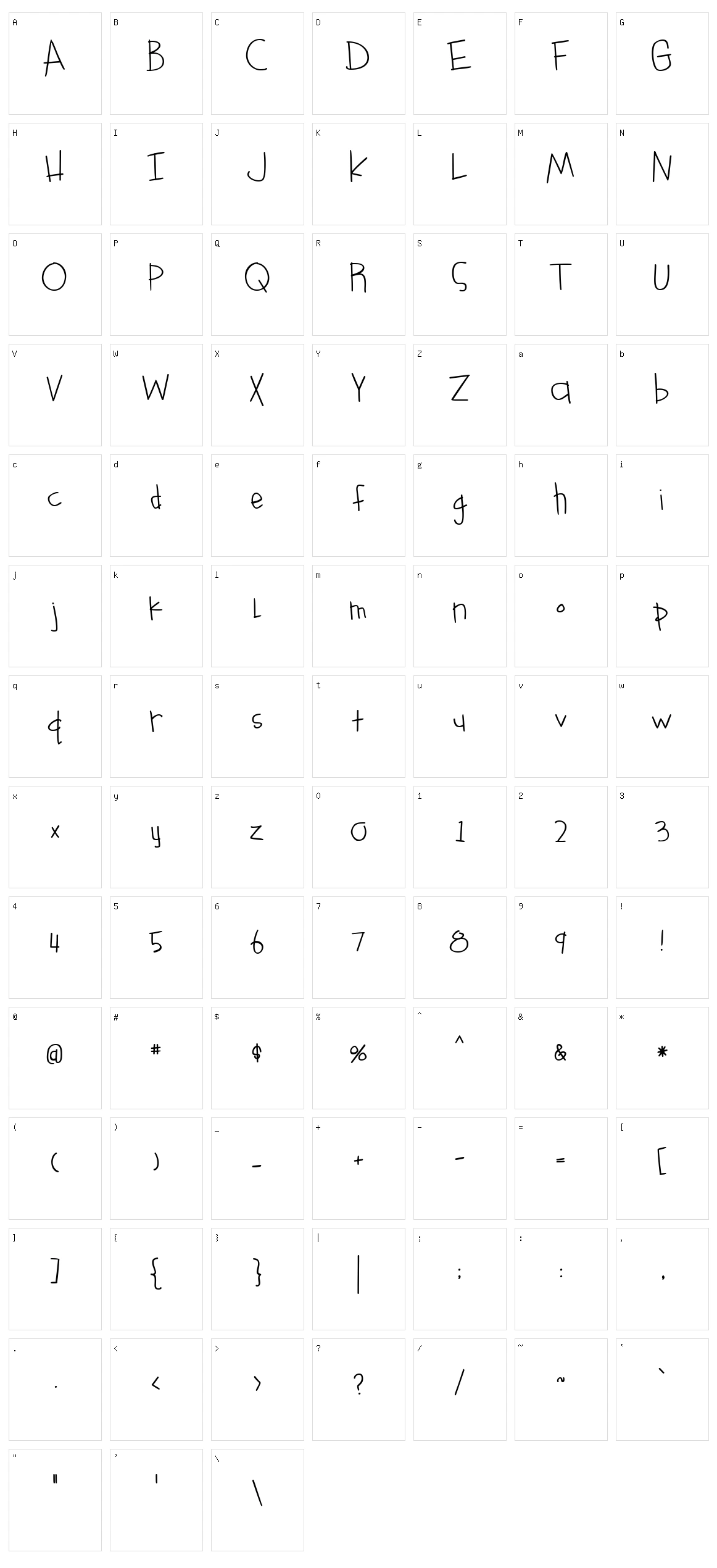 Something Blue Character Set