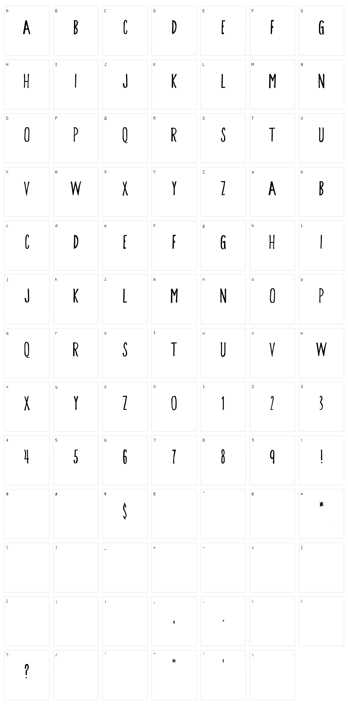 Songbird Character Set