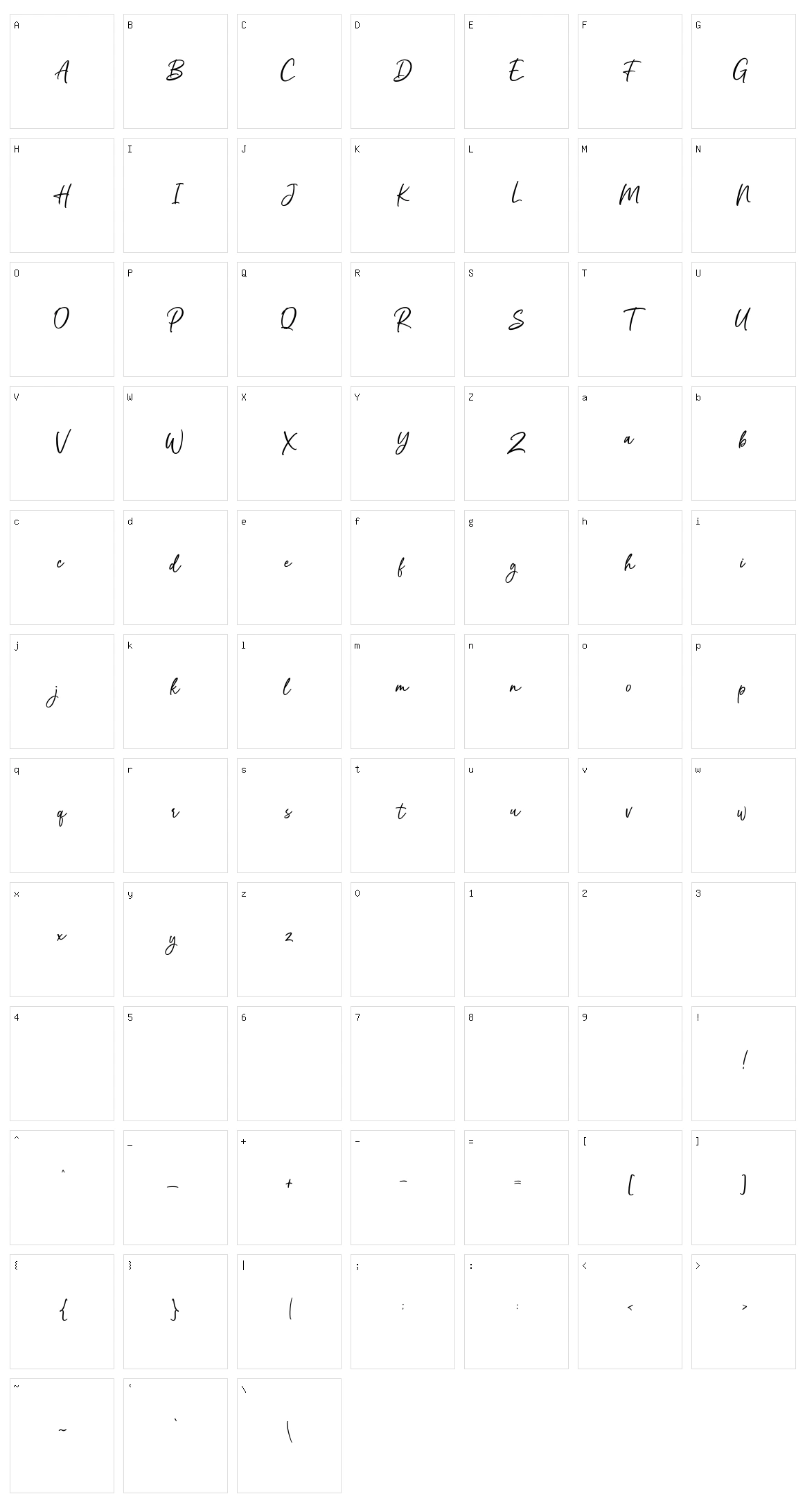 Sonlight Script Character Set