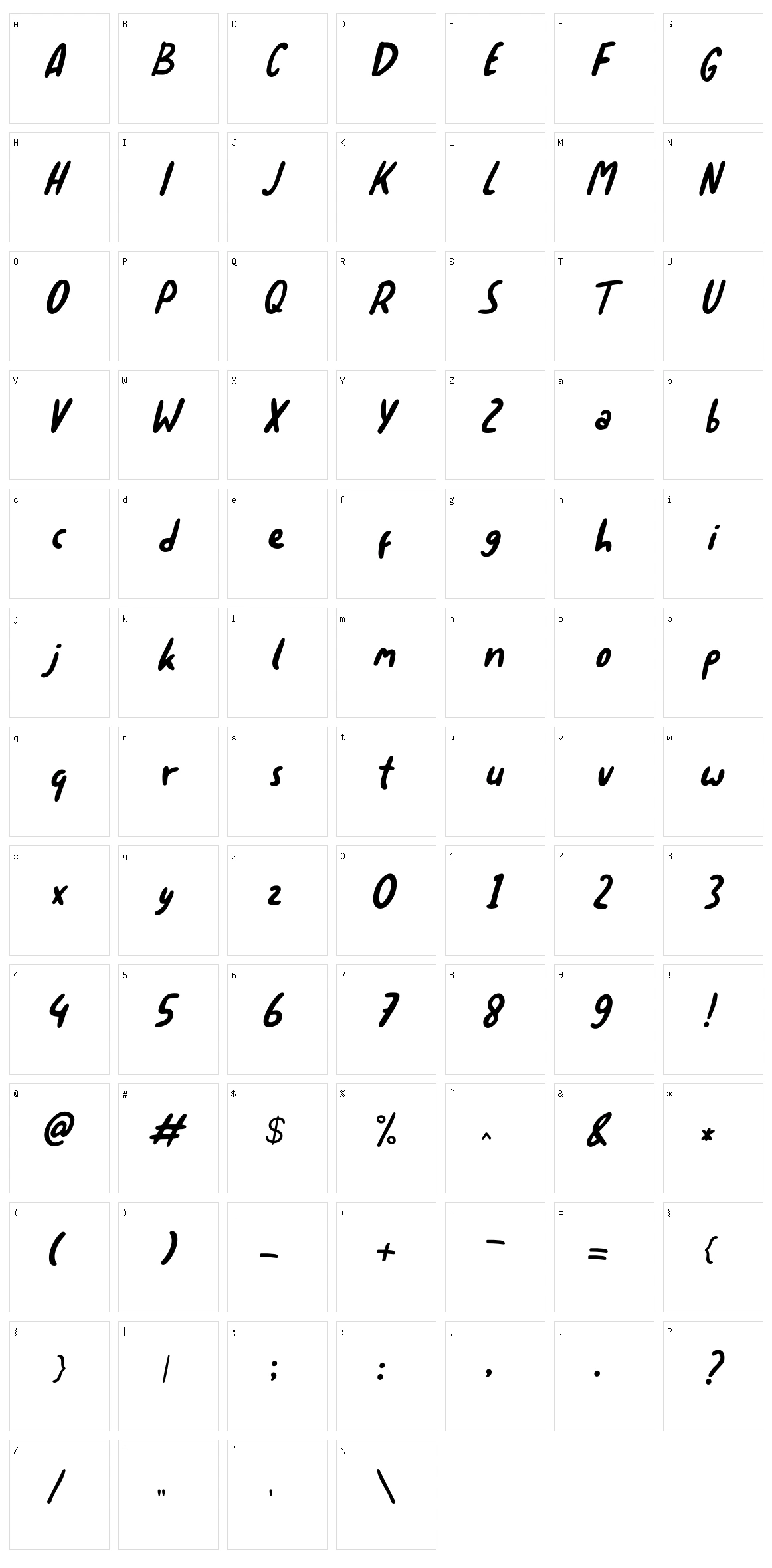 Sortelo Character Set