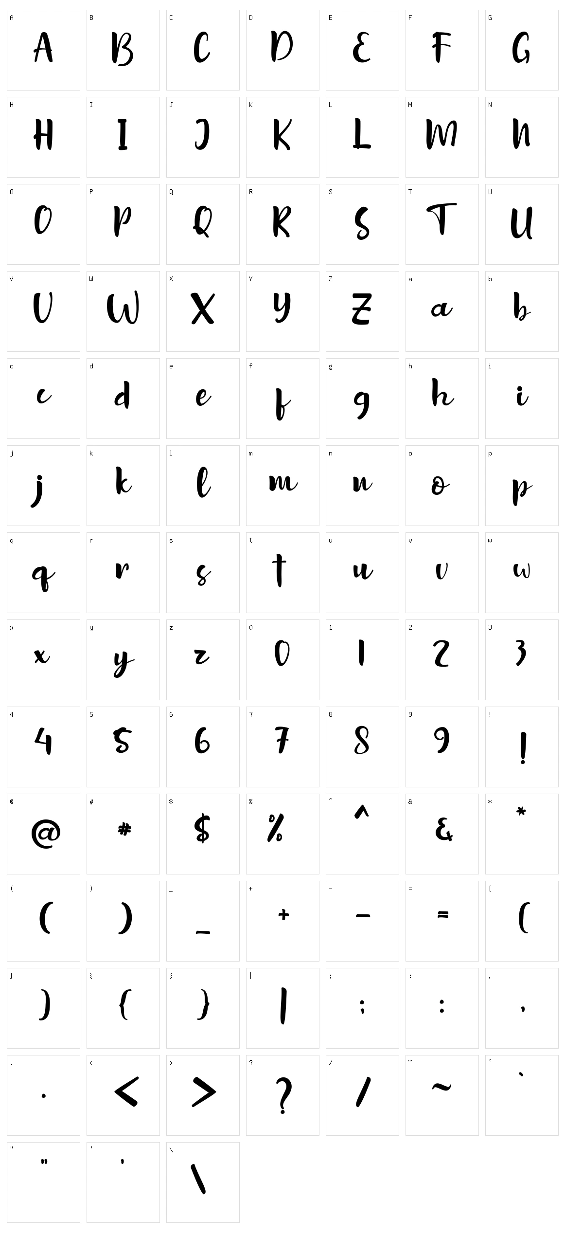 Sottel Character Set