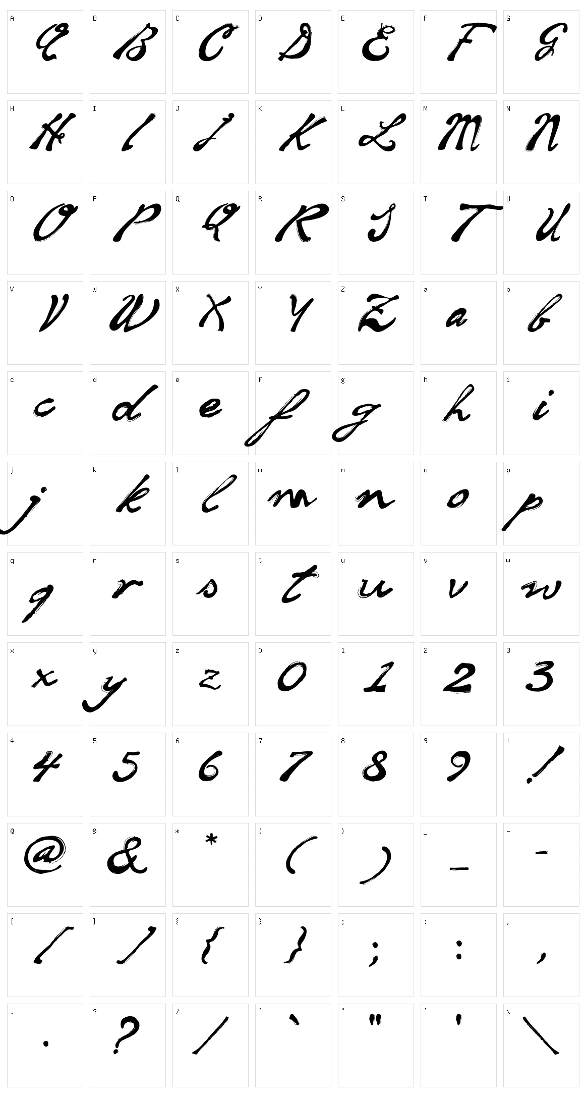 Soul Handwriting Character Set