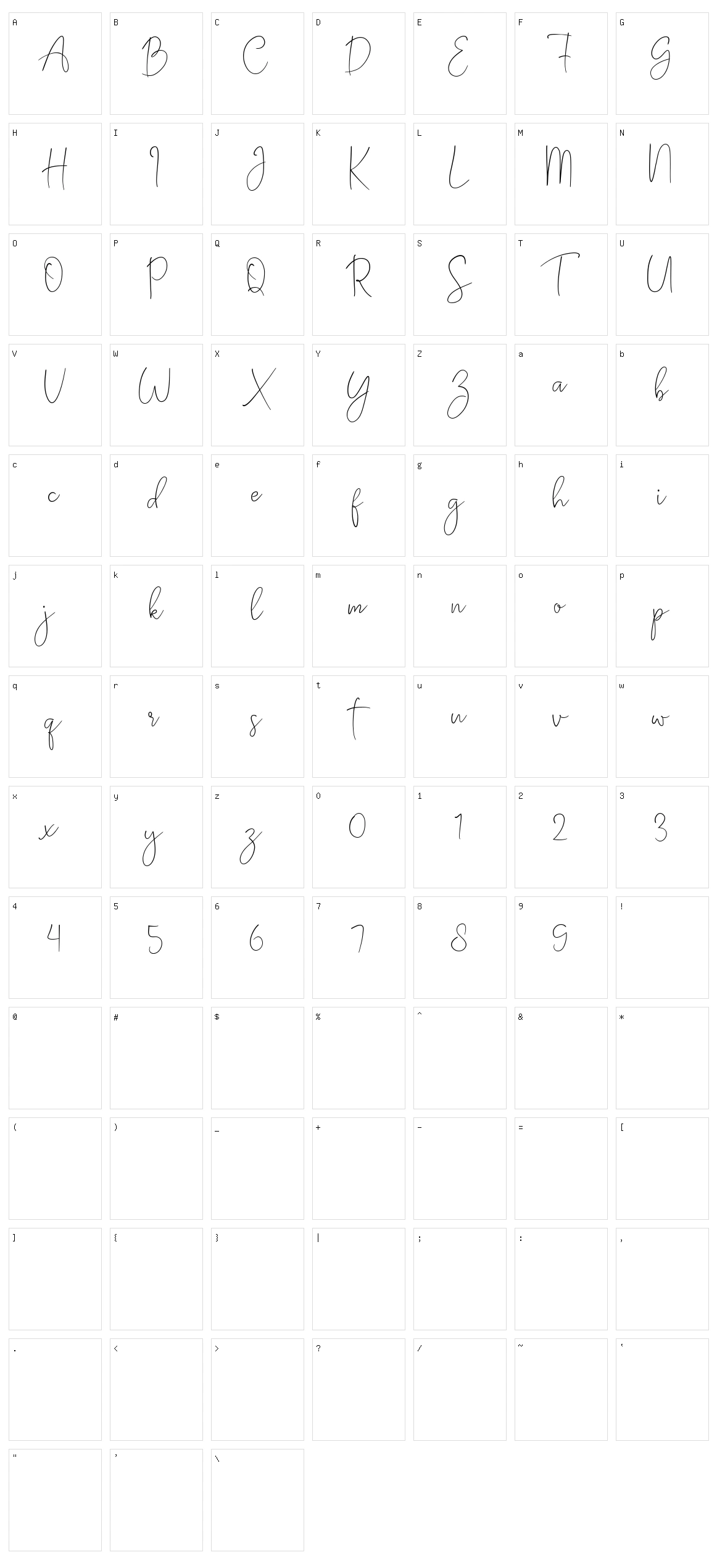 South Boston Character Set