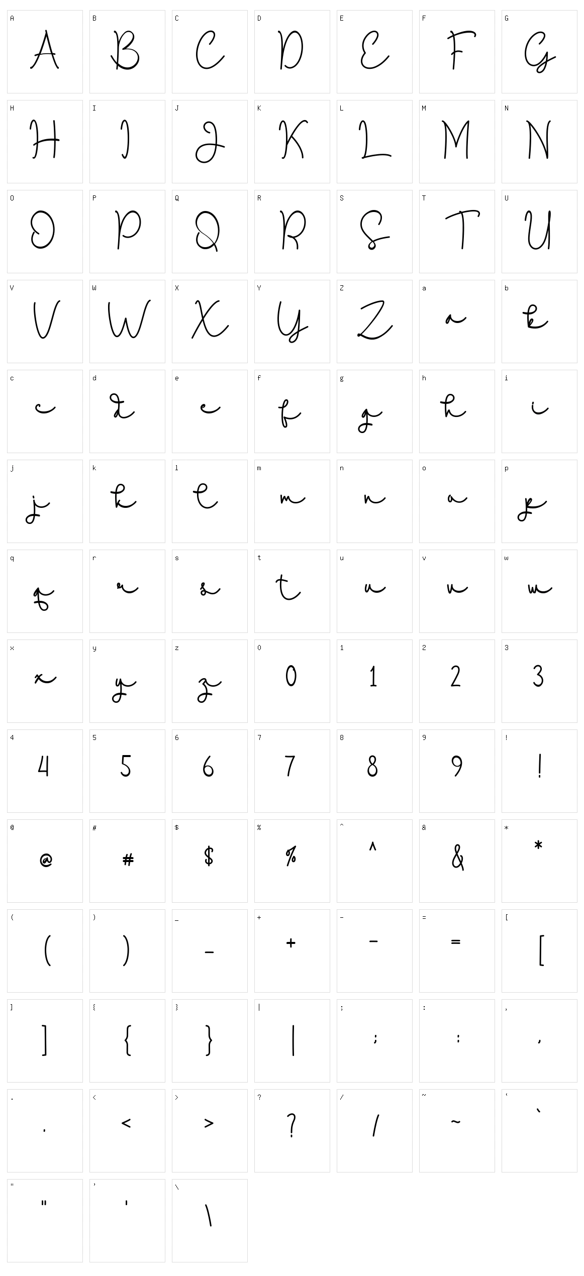 South Roman Character Set
