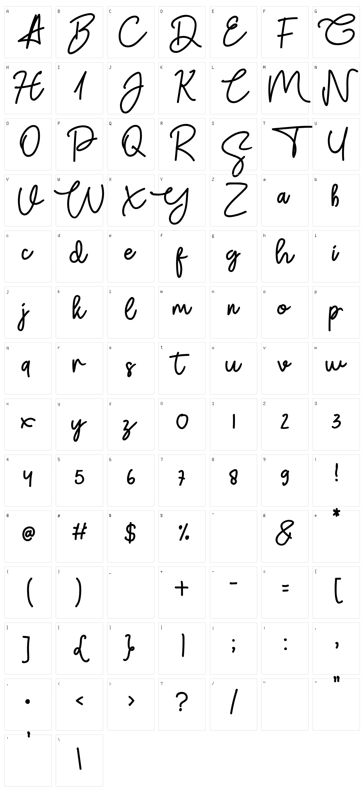 South Script Character Set
