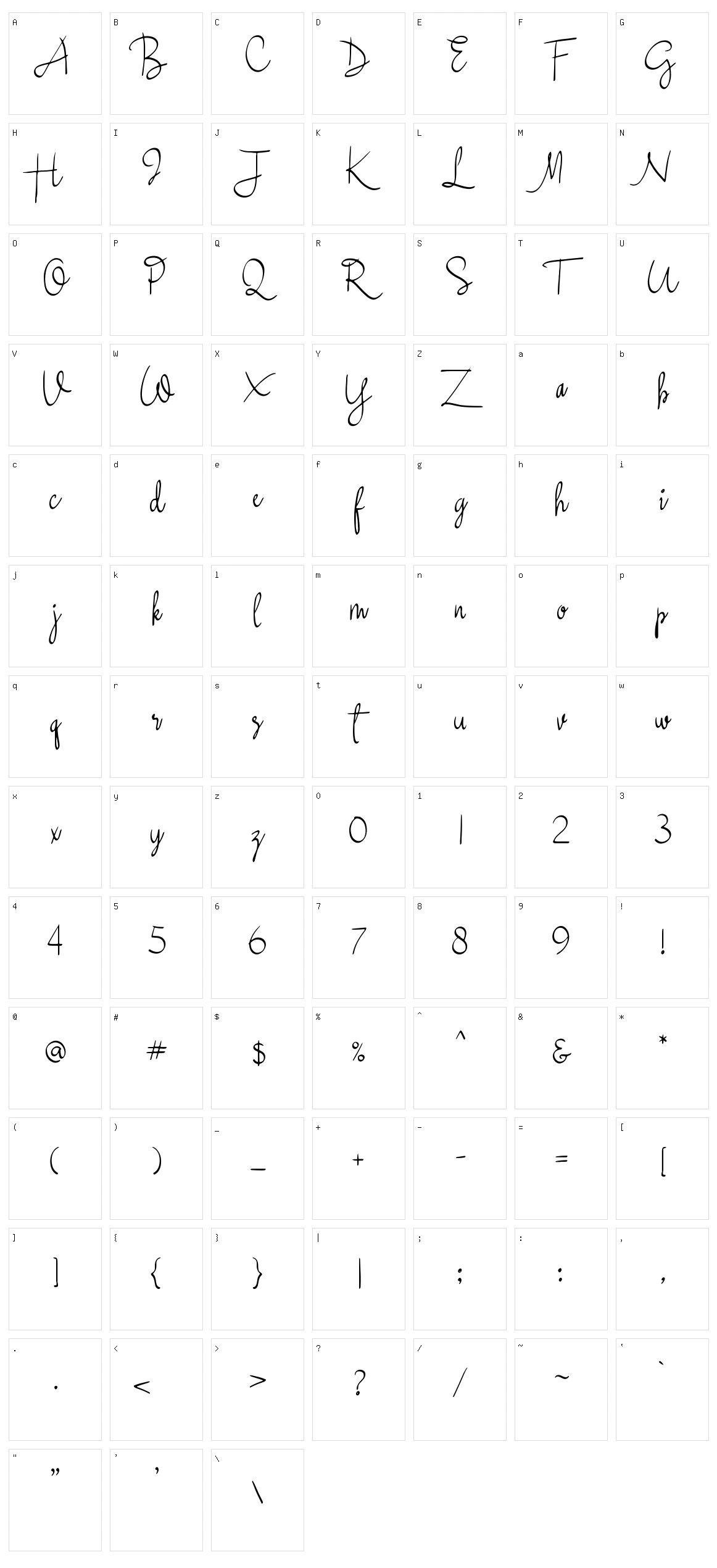 South-Wark's Character Set