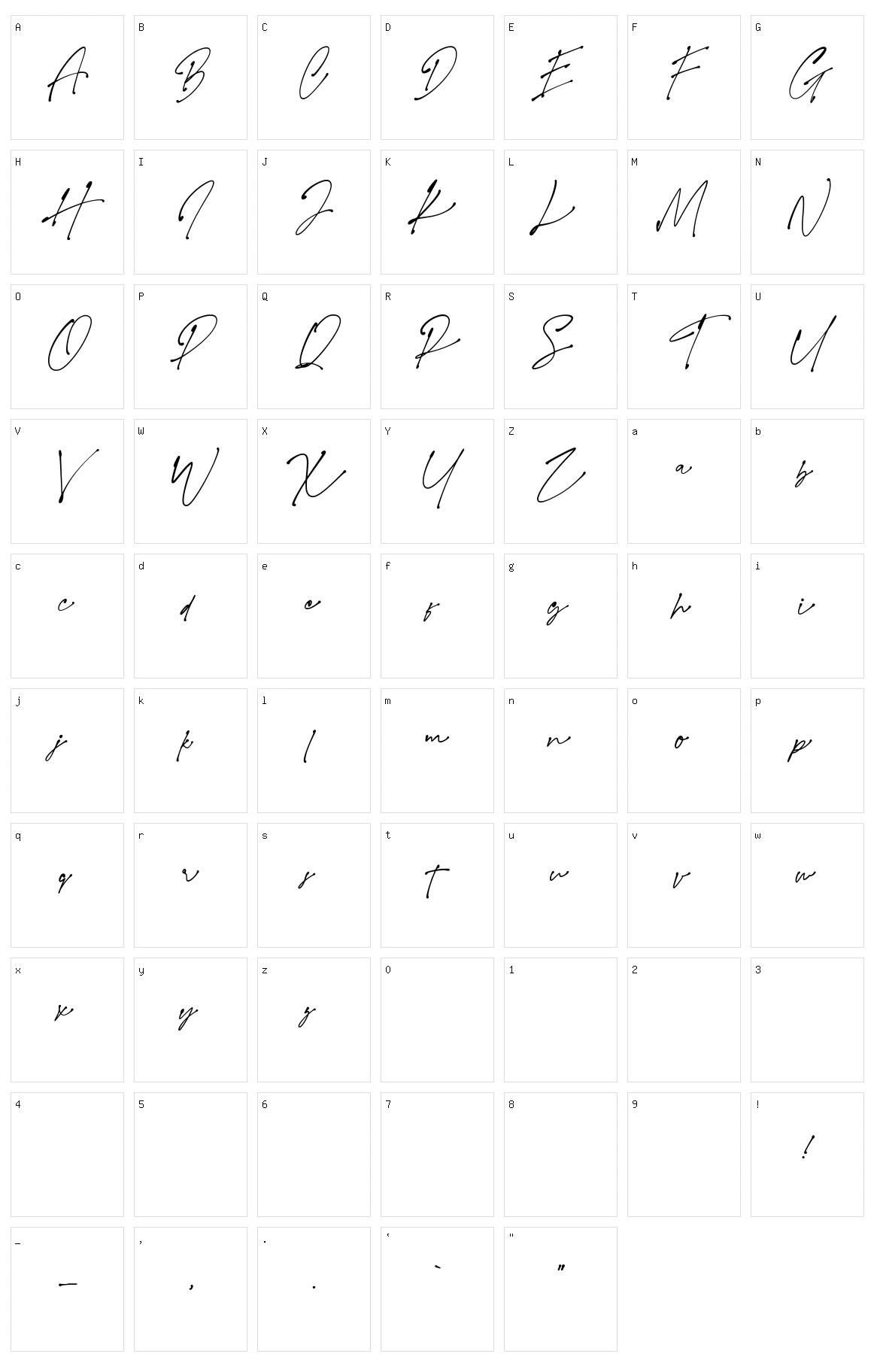 Southam Character Set