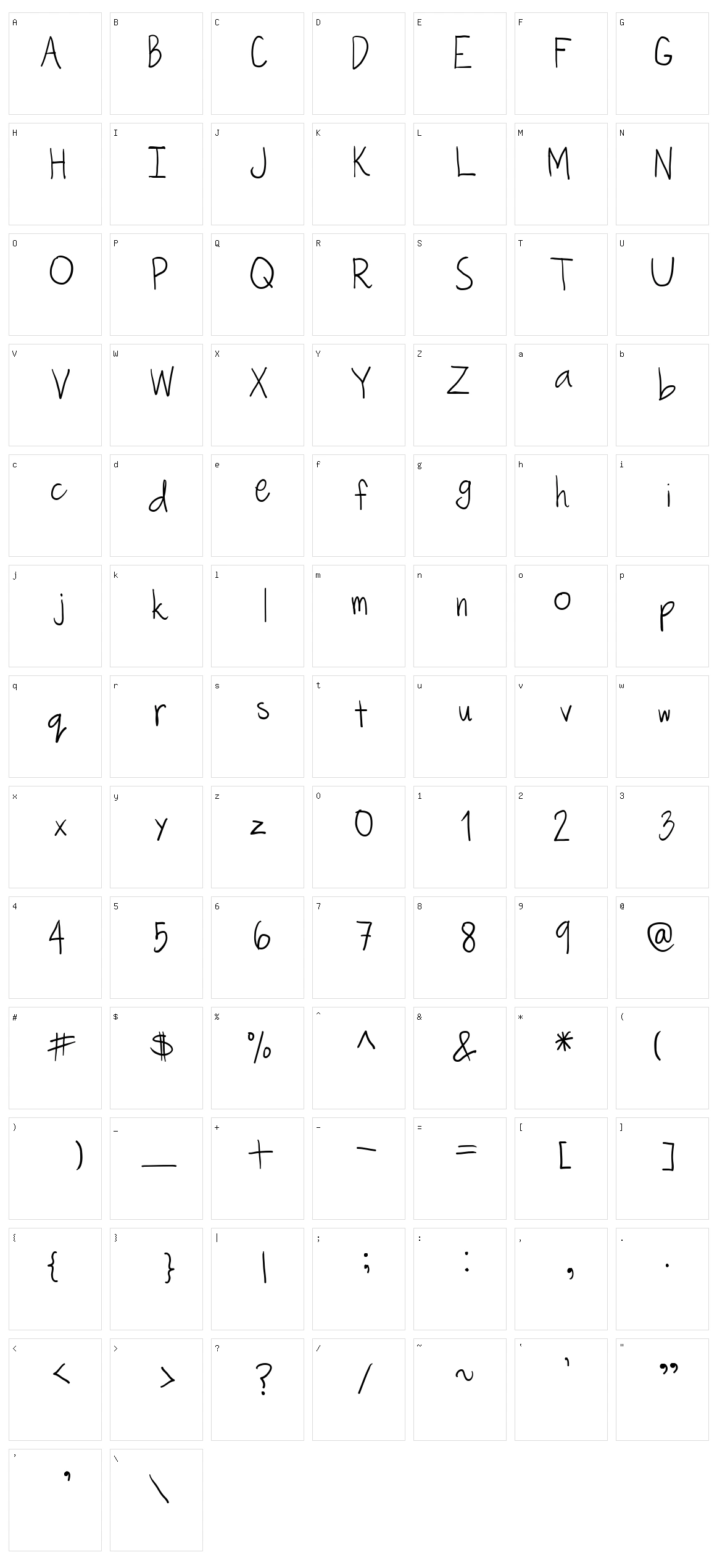 Spaced Out Character Set