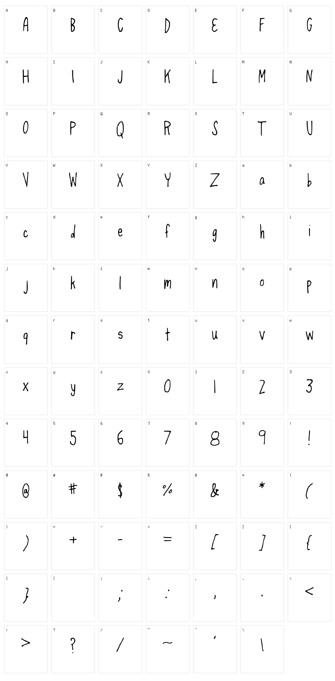 Spaghetti Strap Character Set