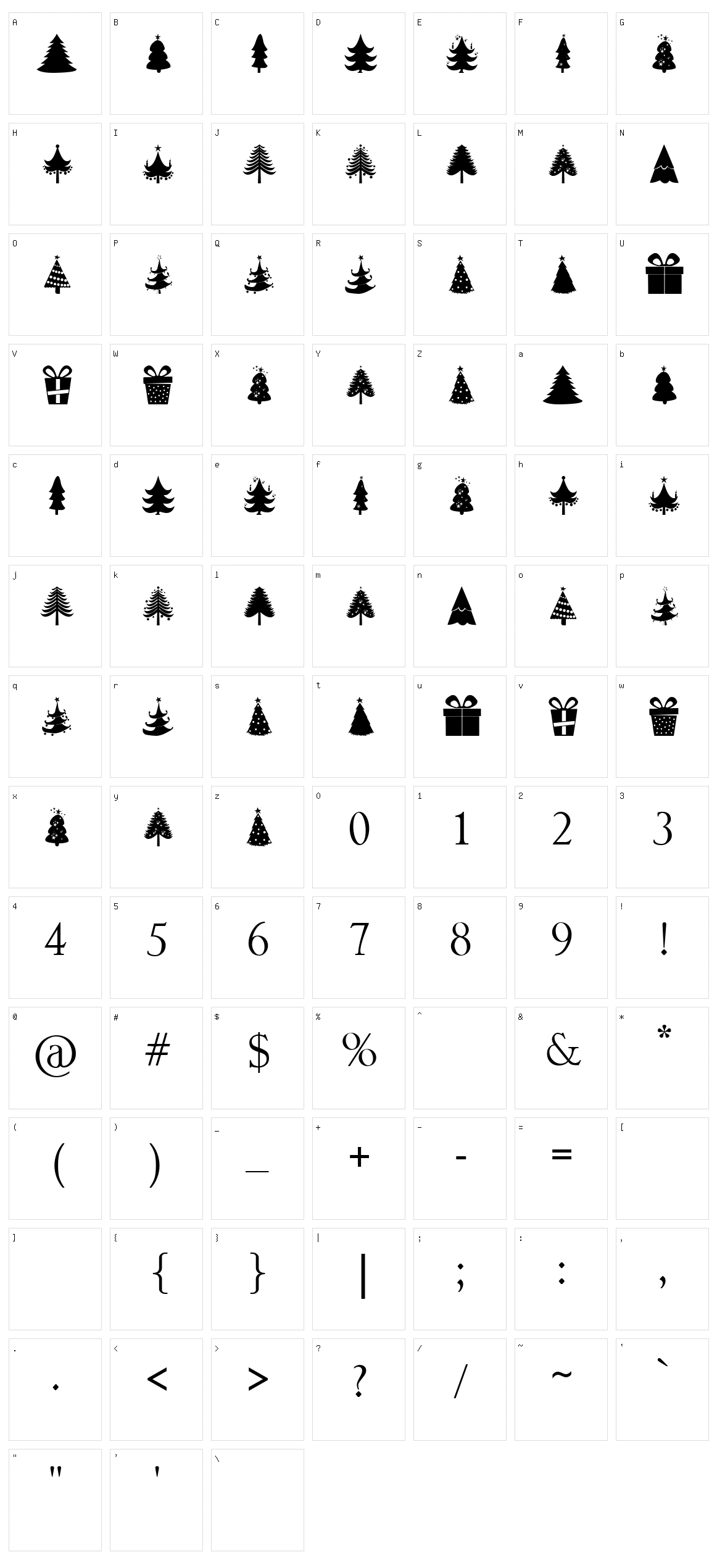 Christmas Trees Character Set