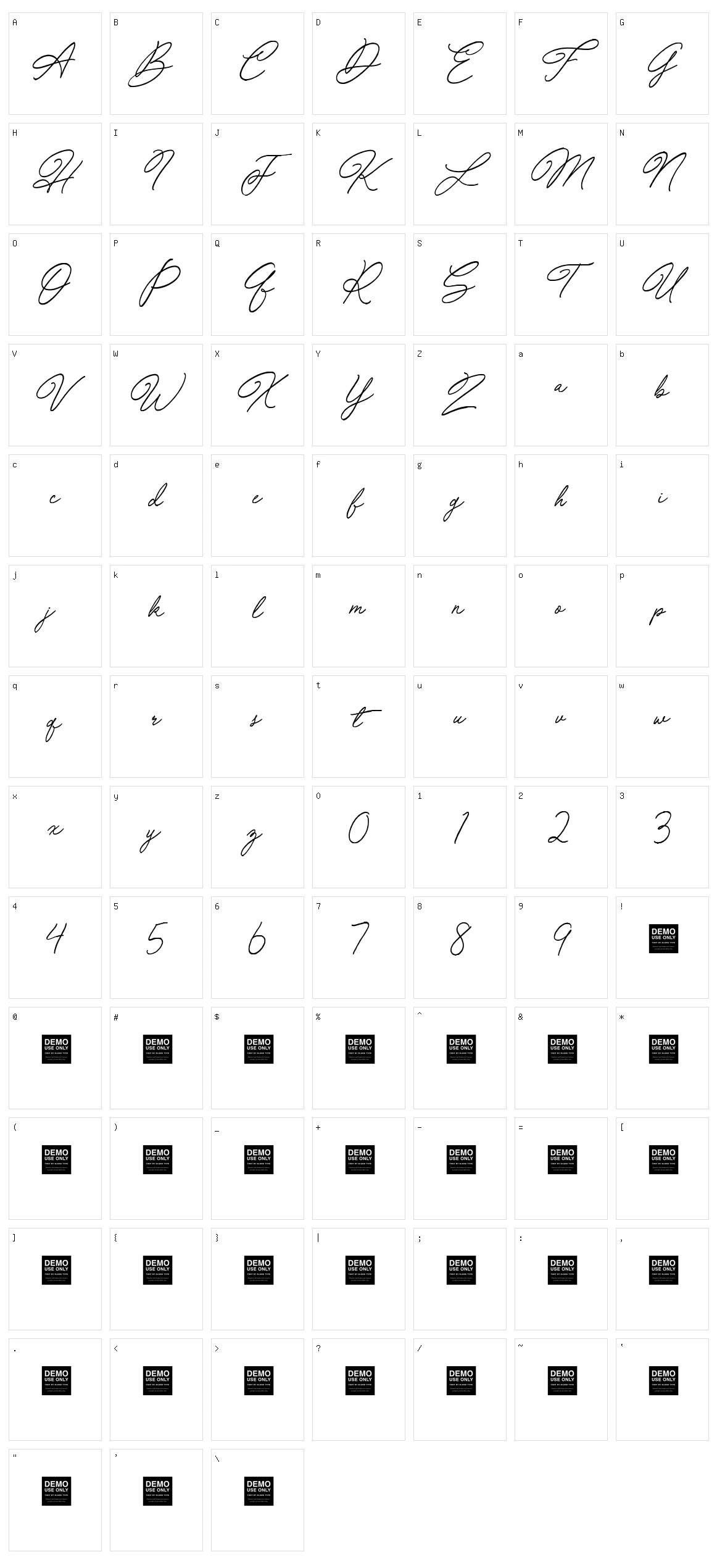 Special Touch Character Set