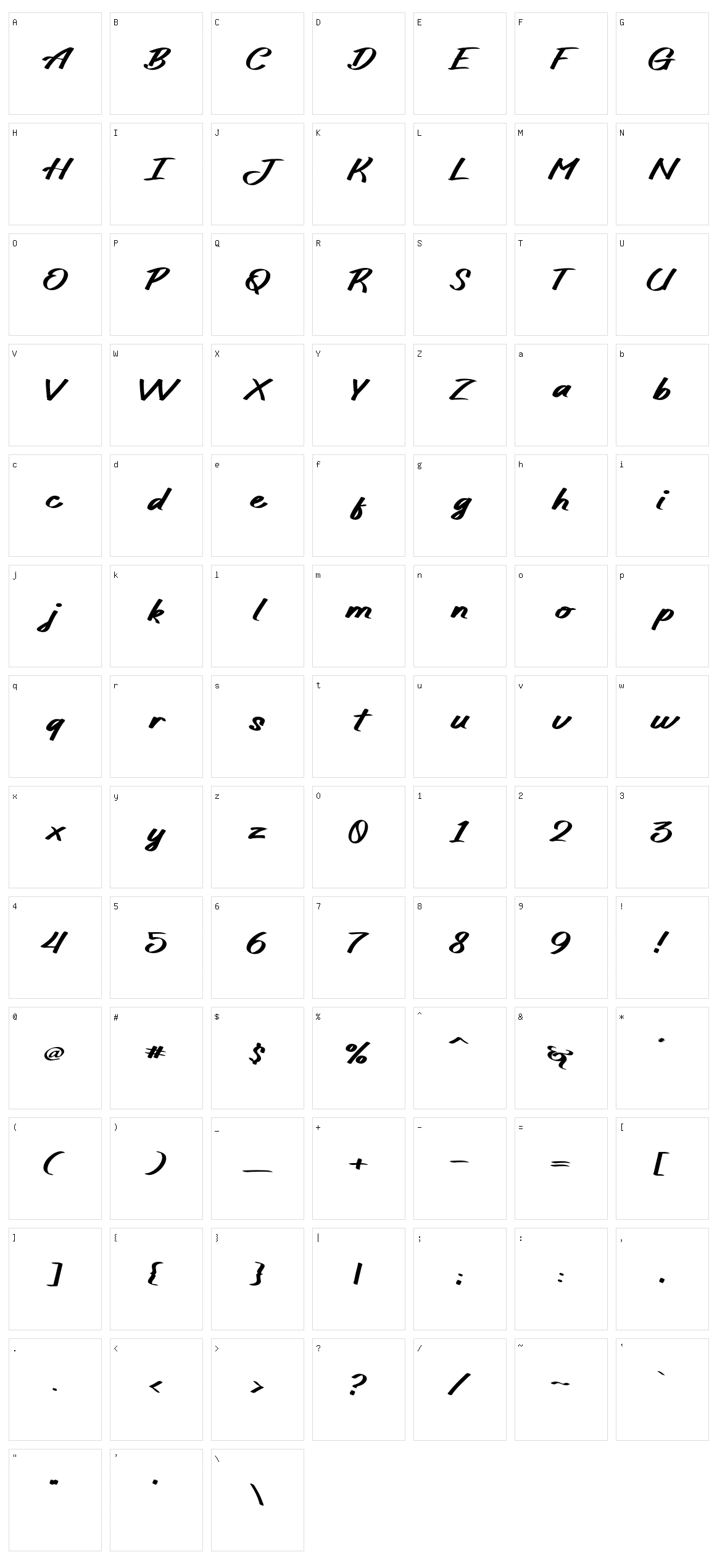 Spidolita Character Set