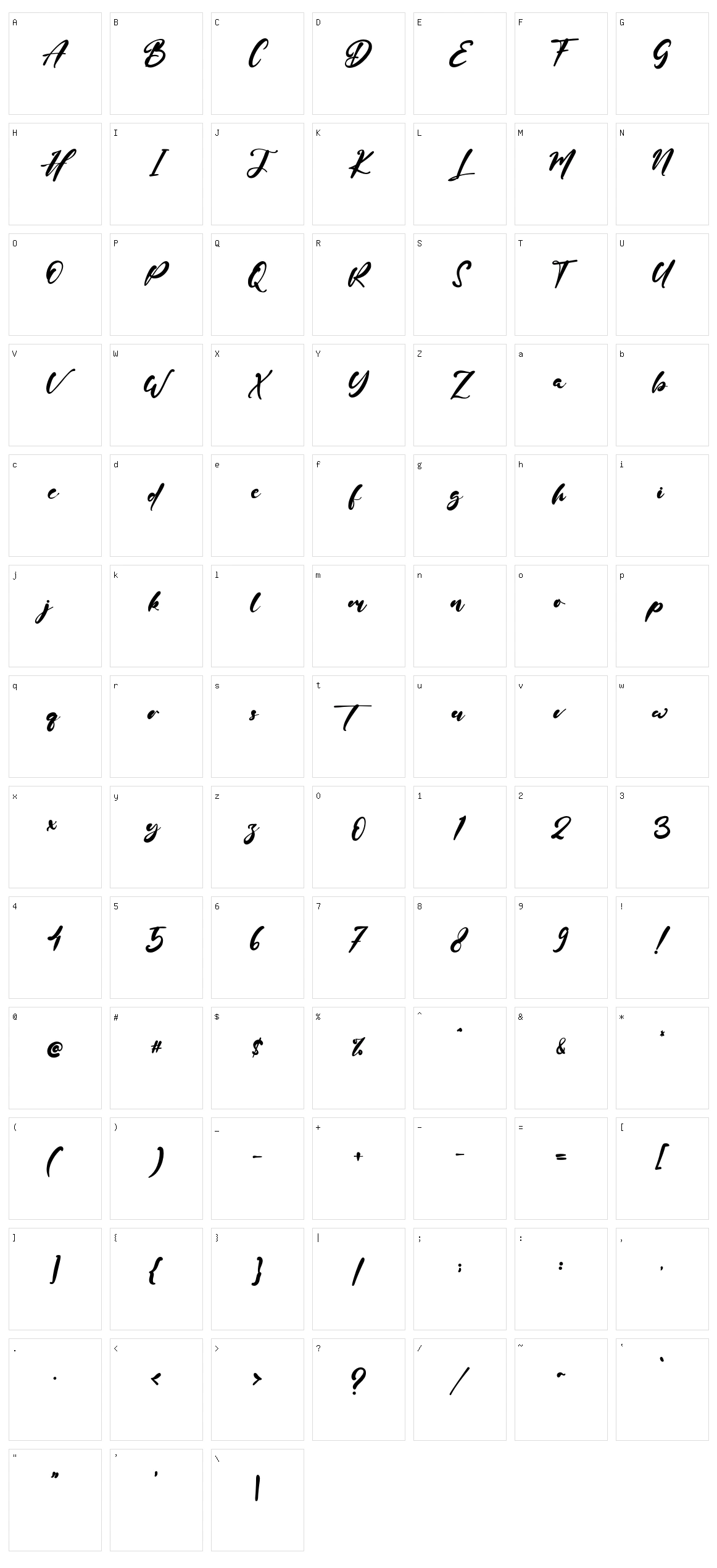 Splinteer Character Set