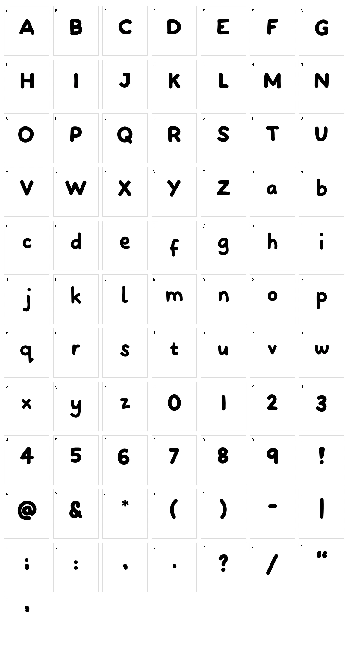 Splodge Character Set