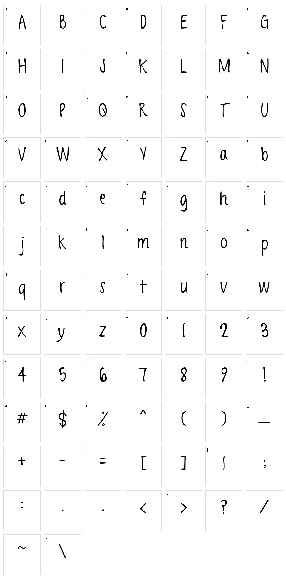 Spring Script Character Set
