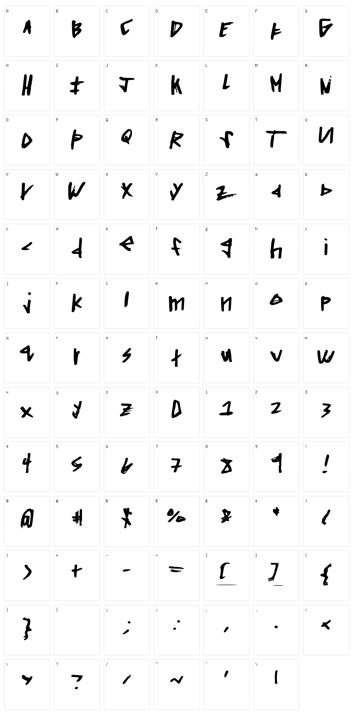 Squared Off Character Set