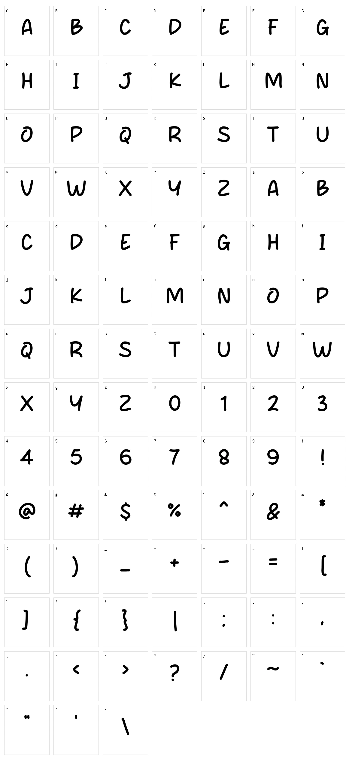 Squeal Oval Character Set